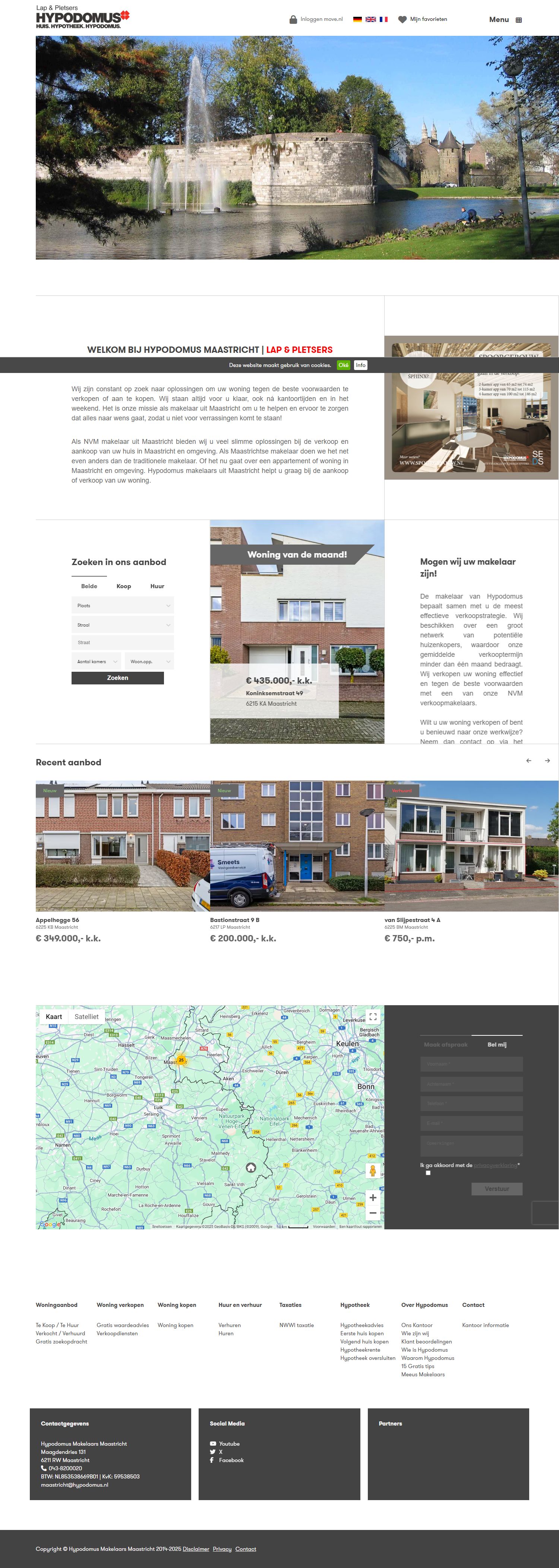 Screenshot van de website van www.hypodomus-maastricht.nl