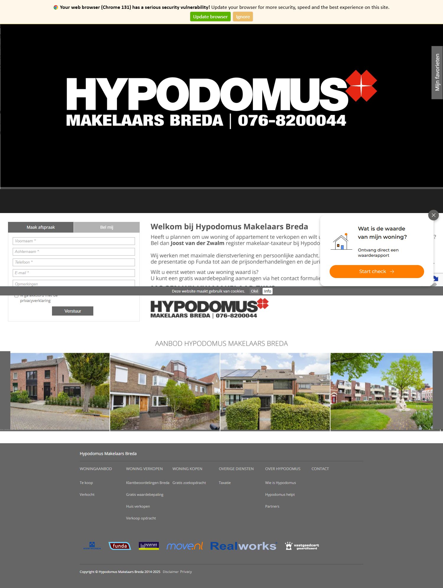 Capture d'écran du site web de www.hypodomus-breda.nl