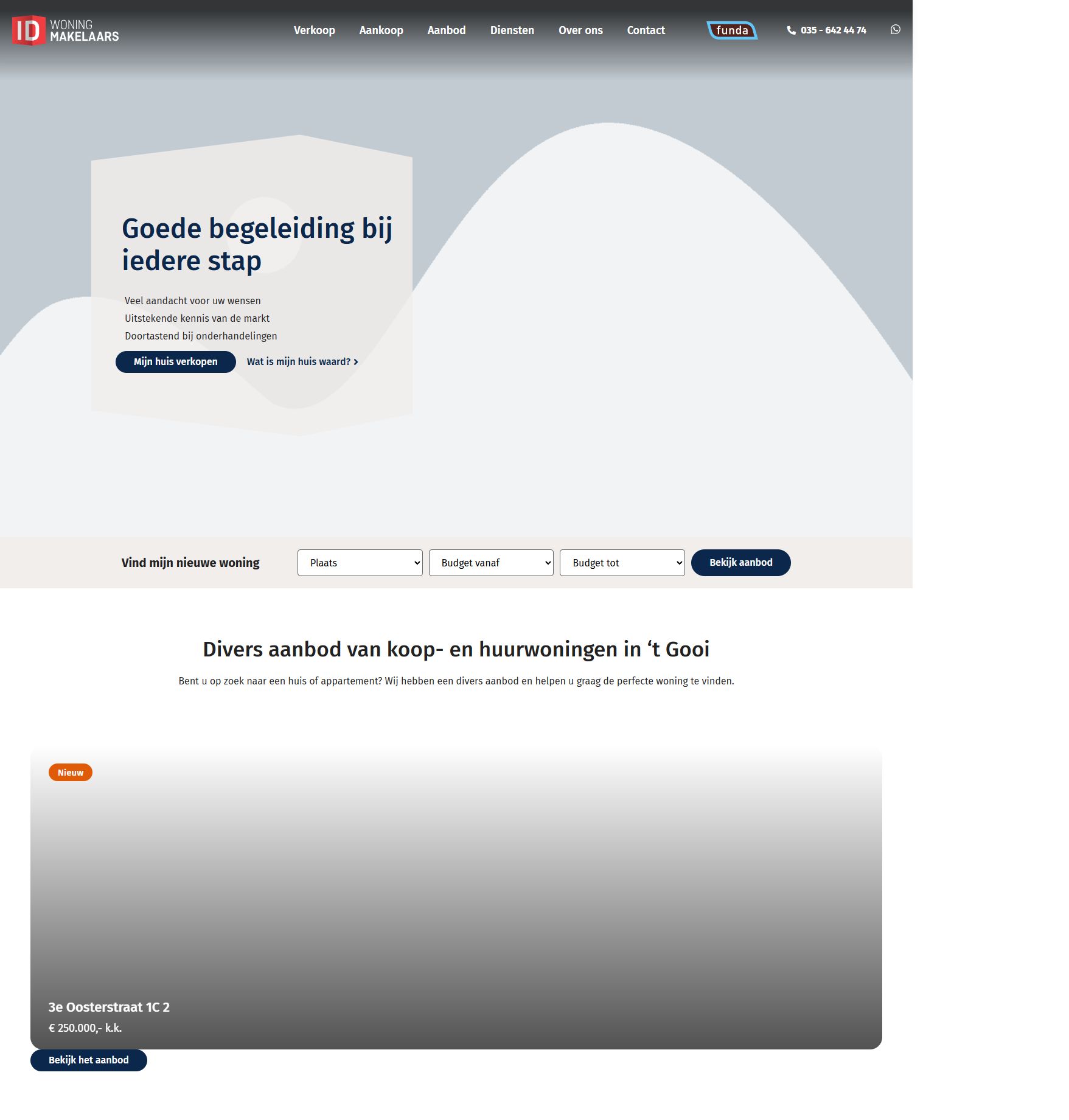 Screenshot van de website van www.idmakelaars.nl