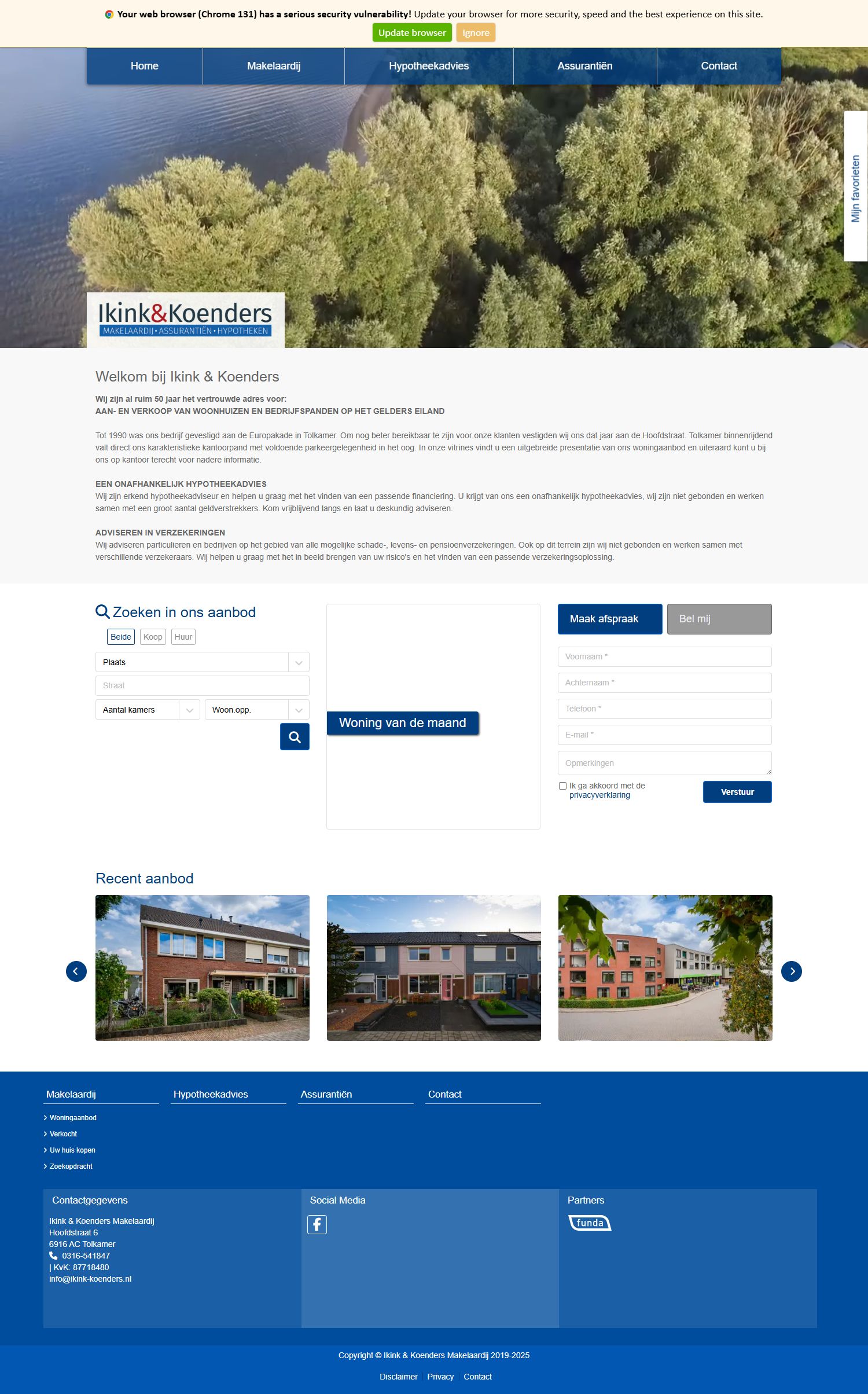 Screenshot van de website van www.ikink-koenders.nl