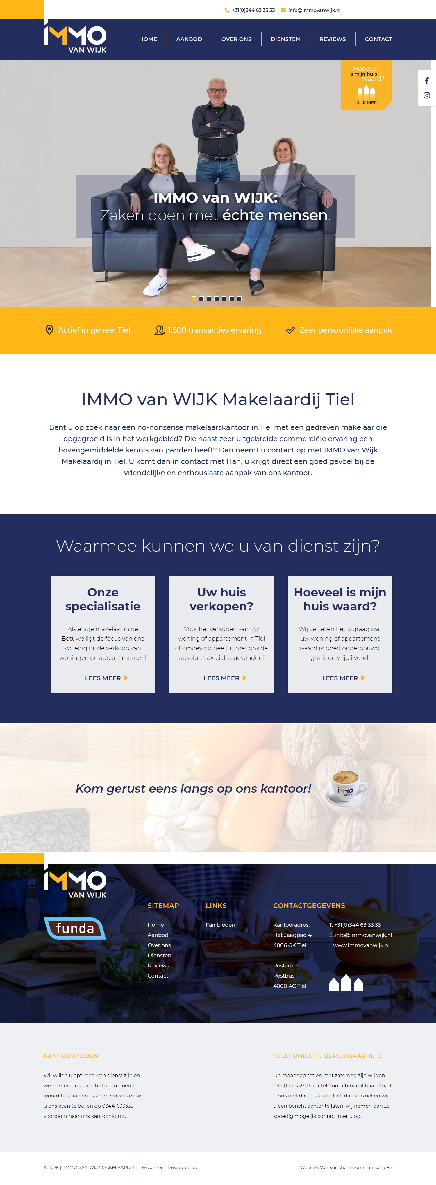 Screenshot van de website van www.immovanwijk.nl