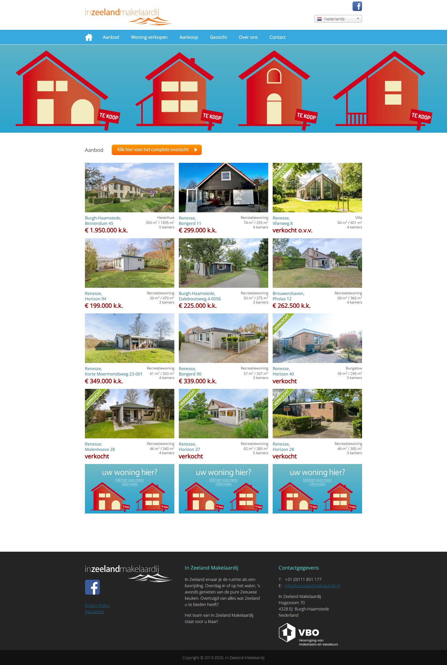 Screenshot van de website van www.inzeelandmakelaardij.nl