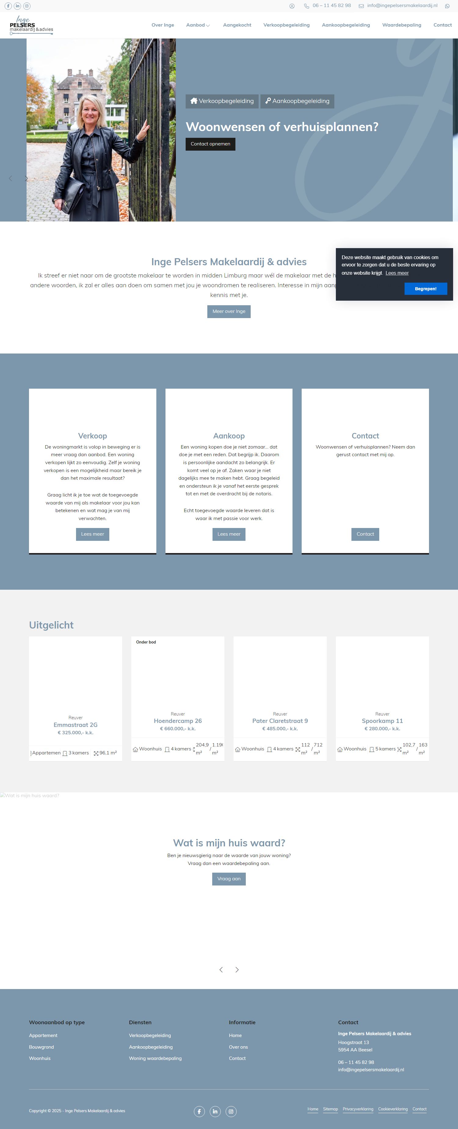 Screenshot van de website van www.ingepelsersmakelaardij.nl