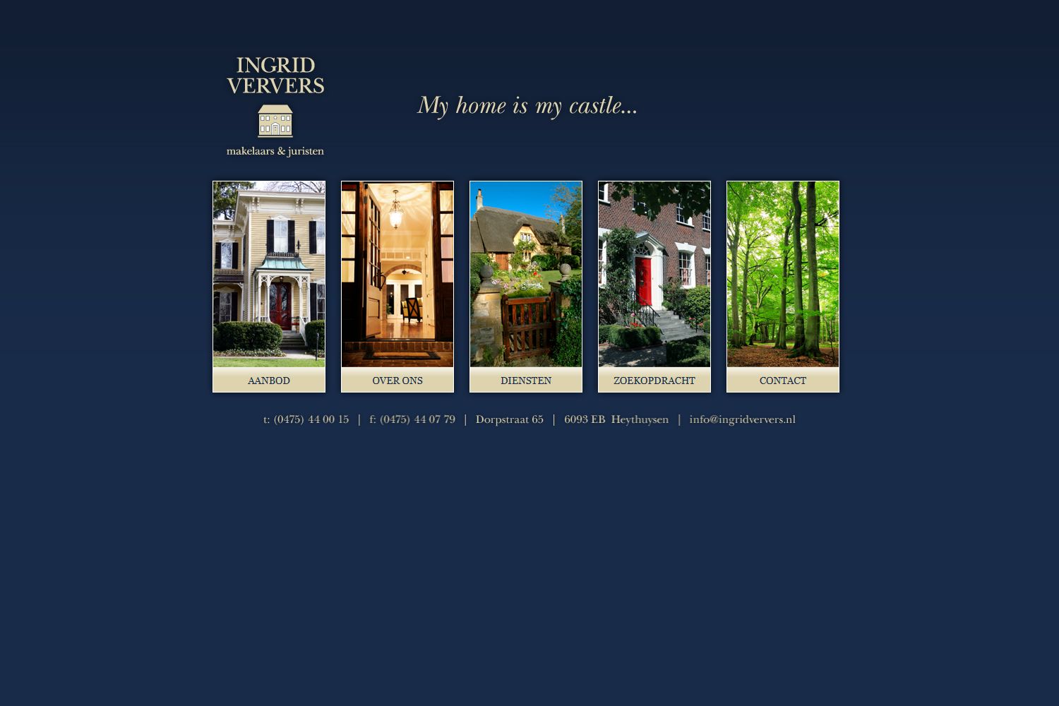 Screenshot of the website of www.ingridververs.nl