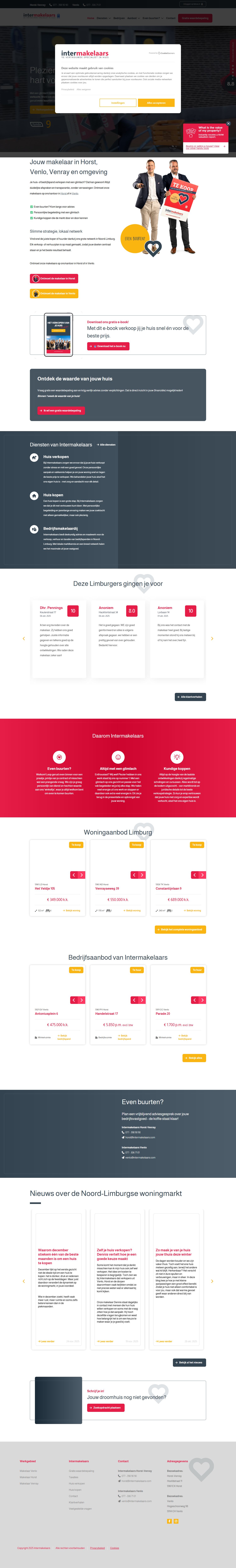 Screenshot van de website van intermakelaars.com