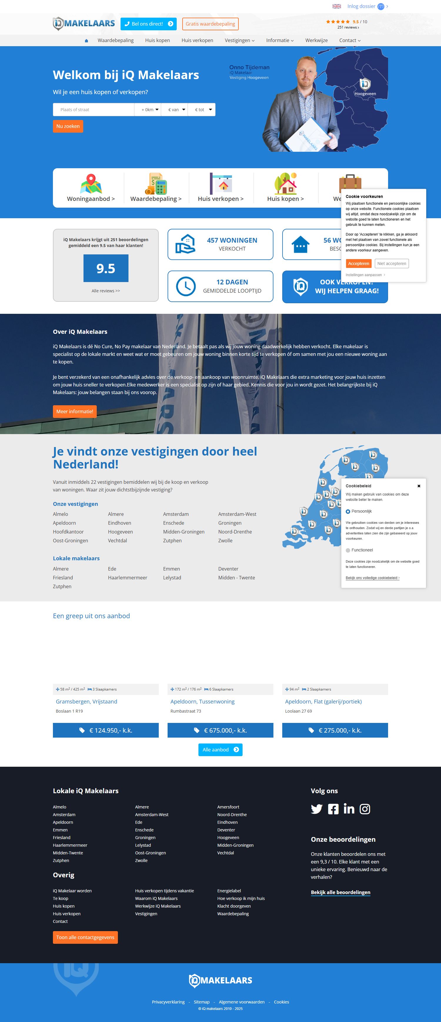 Screenshot van de website van www.iqmakelaars.nl
