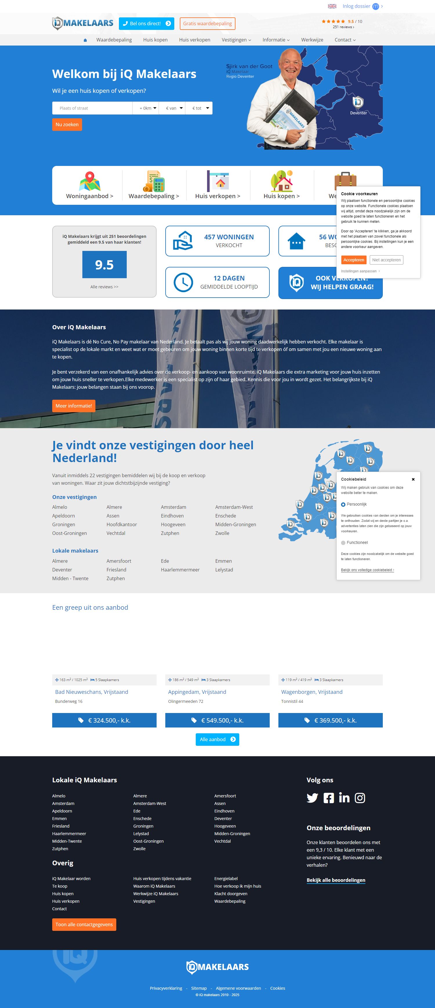 Screenshot van de website van www.iqmakelaars.nl