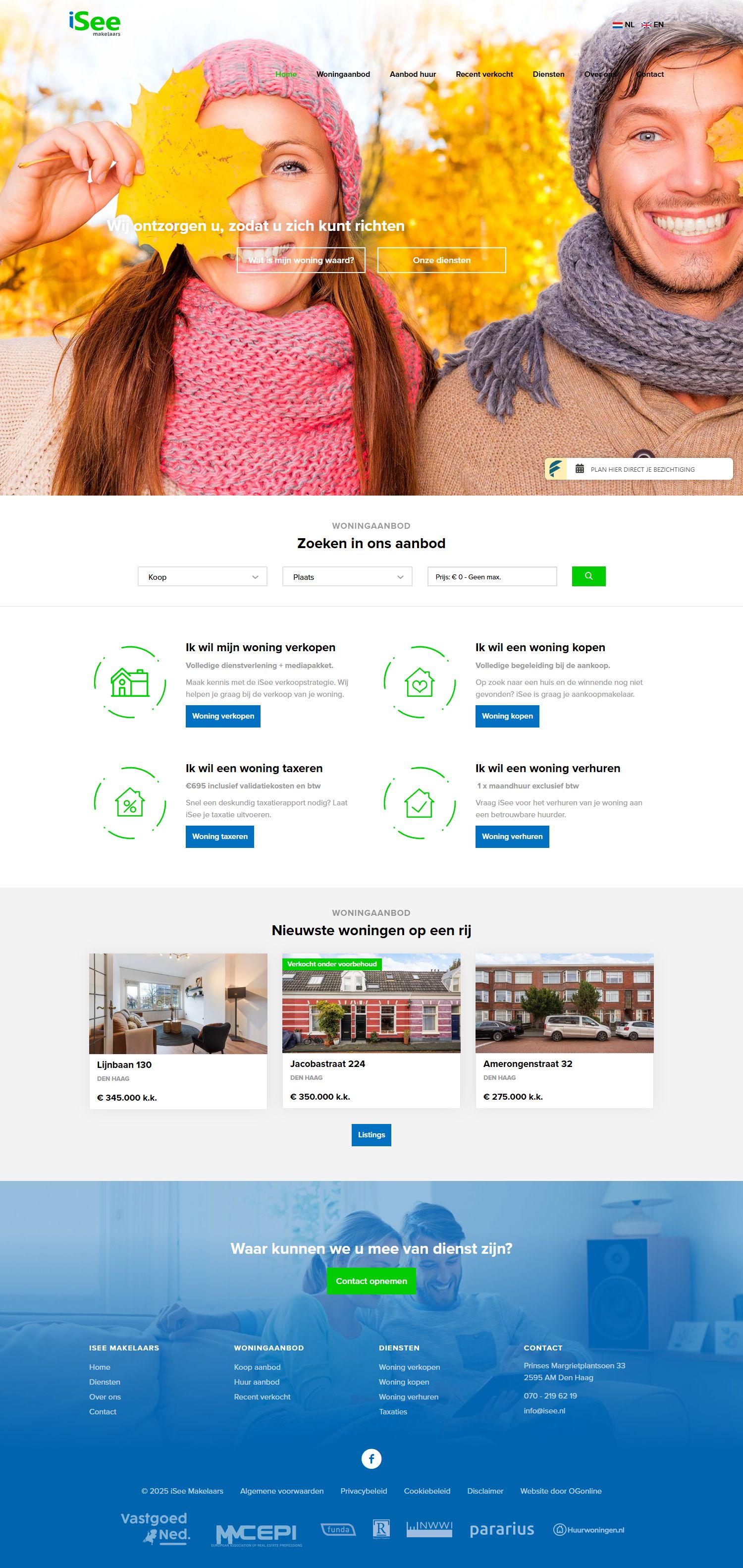 Screenshot van de website van www.isee.nl
