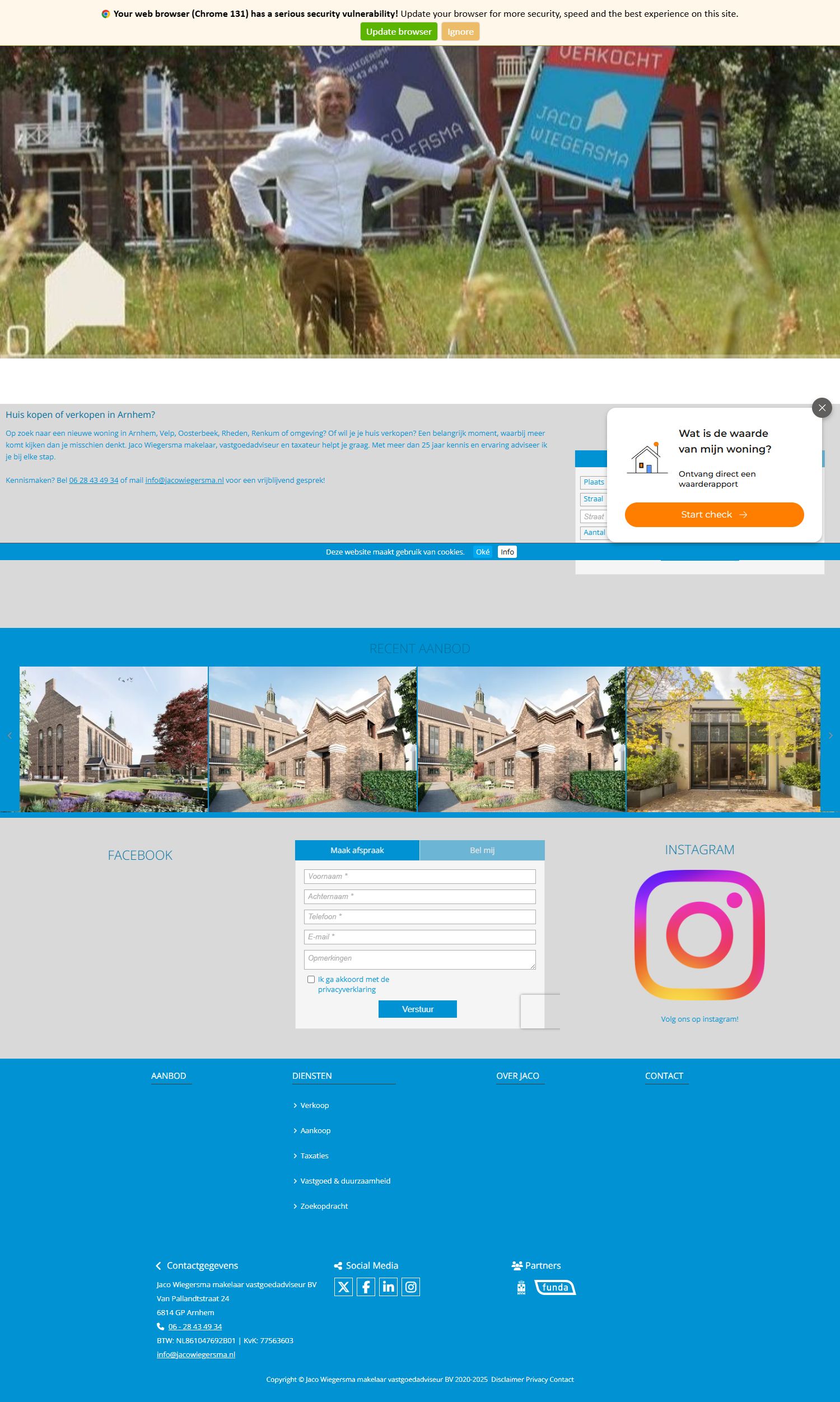 Screenshot of the website of www.jacowiegersma.nl