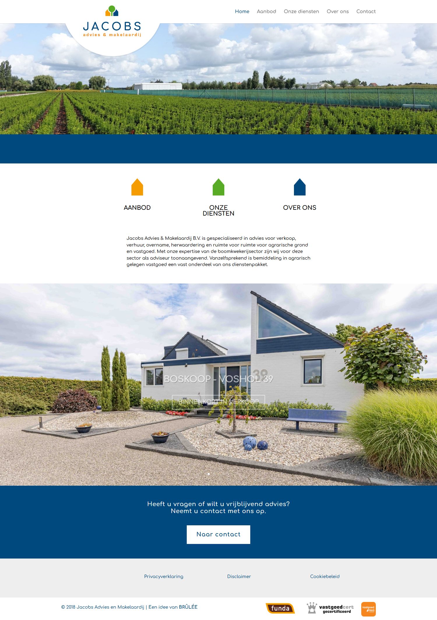 Screenshot van de website van www.jambv.nl