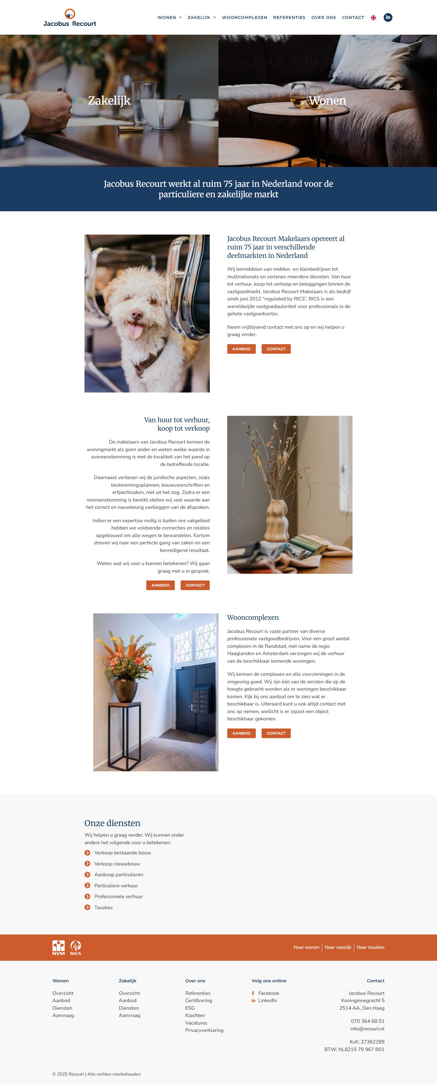 Screenshot van de website van www.recourt.nl