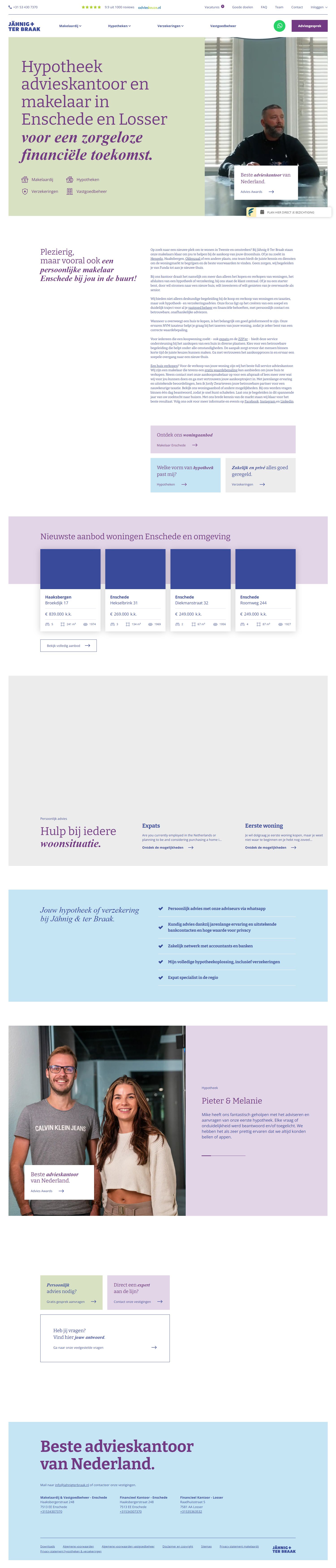 Screenshot of the website of www.jahnigterbraak.nl