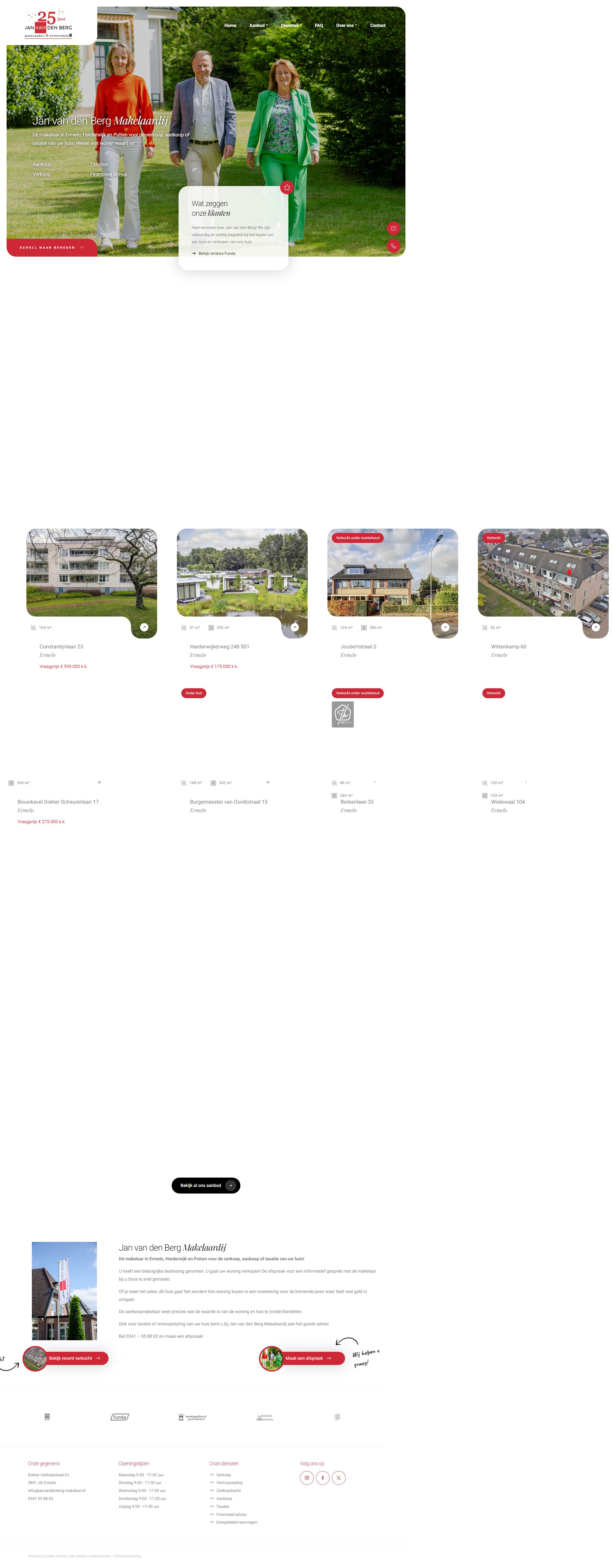 Screenshot van de website van www.janvandenberg-makelaar.nl