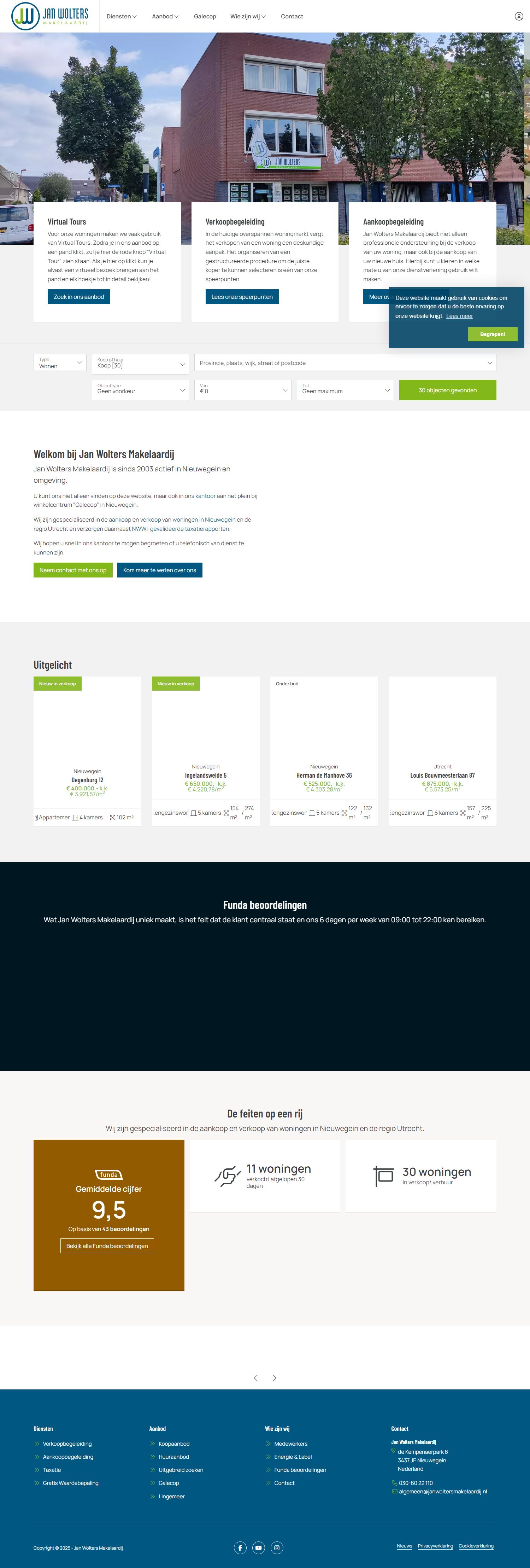 Screenshot van de website van www.janwoltersmakelaardij.nl