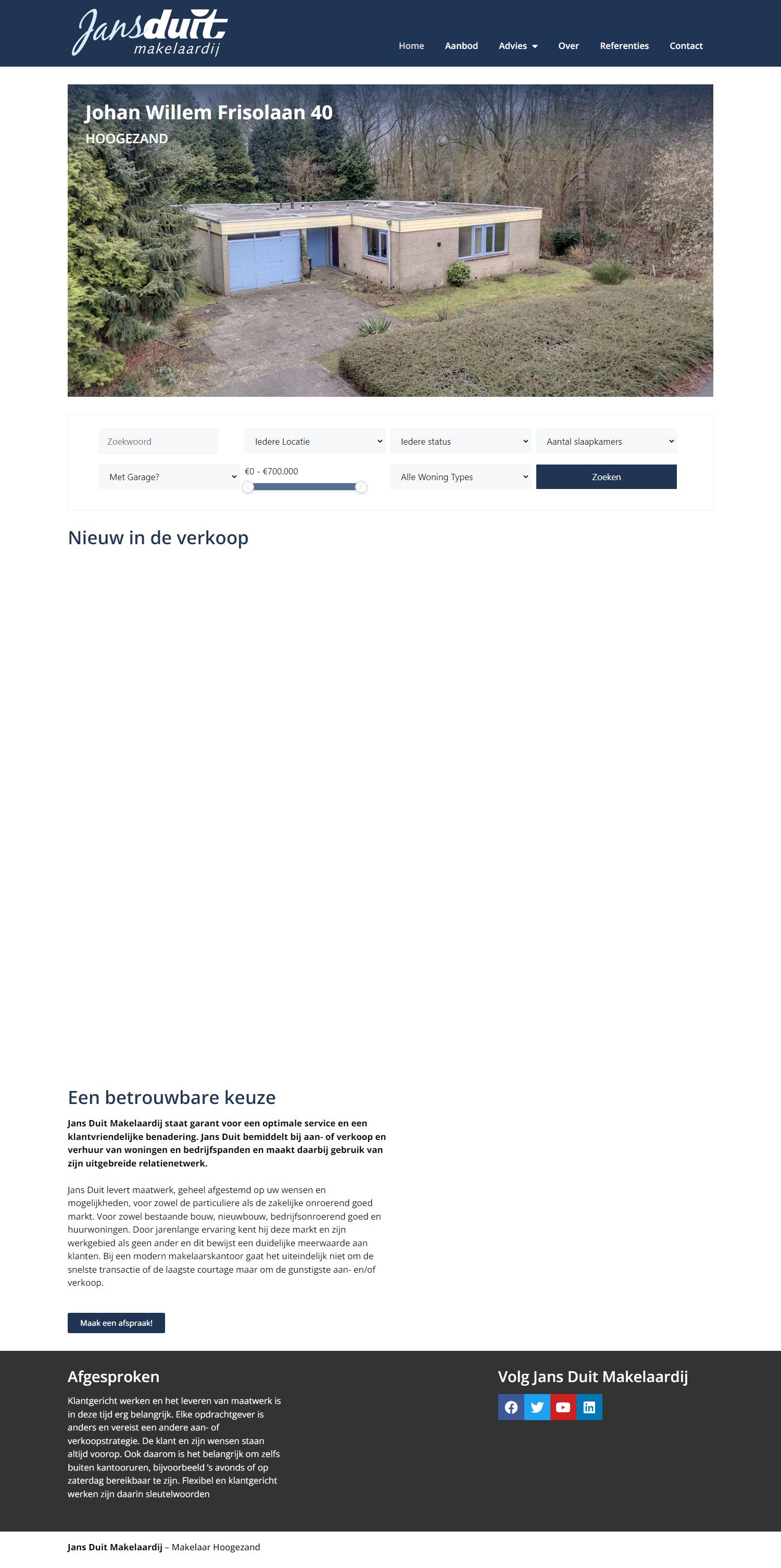 Screenshot van de website van www.jansduit.nl