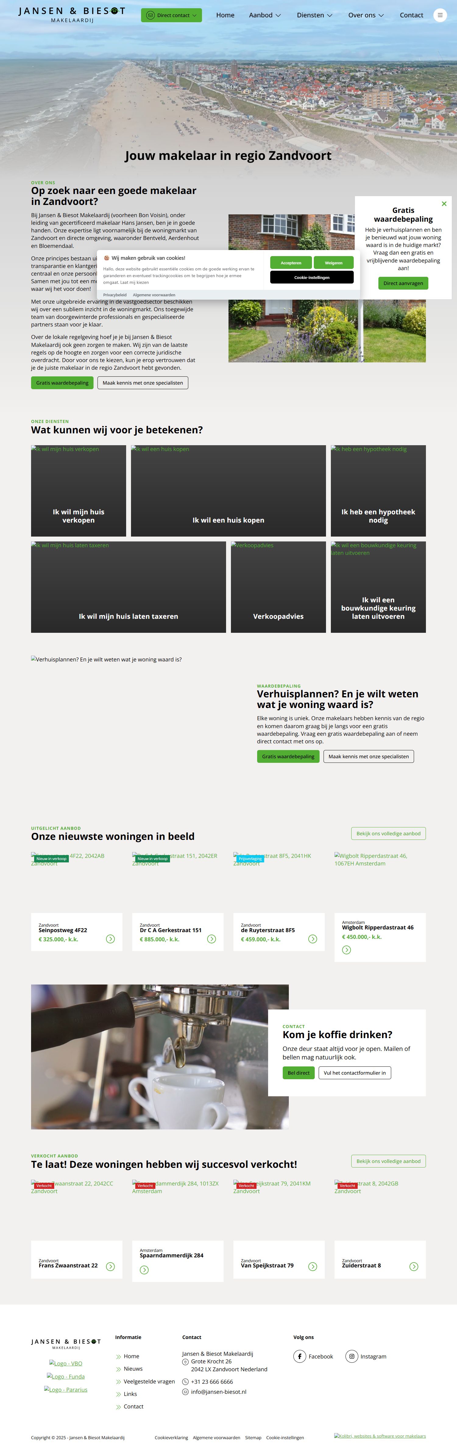 Screenshot van de website van www.jansen-biesot.nl