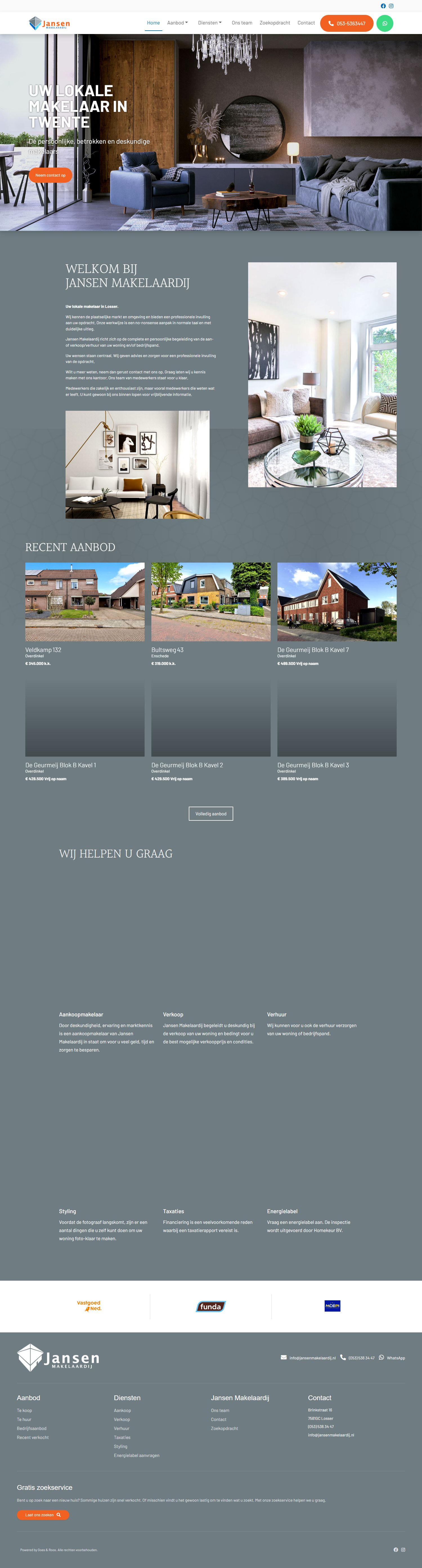 Capture d'écran du site web de www.jansenmakelaardij.nl