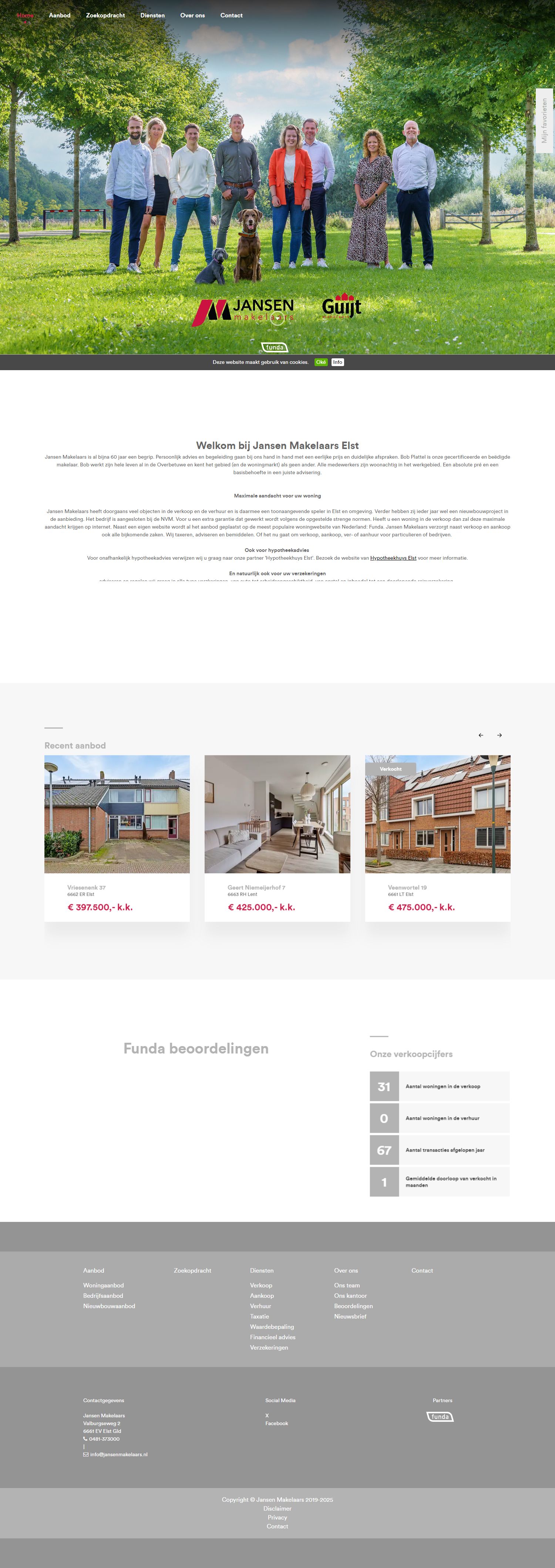 Screenshot van de website van www.jansenmakelaars.nl