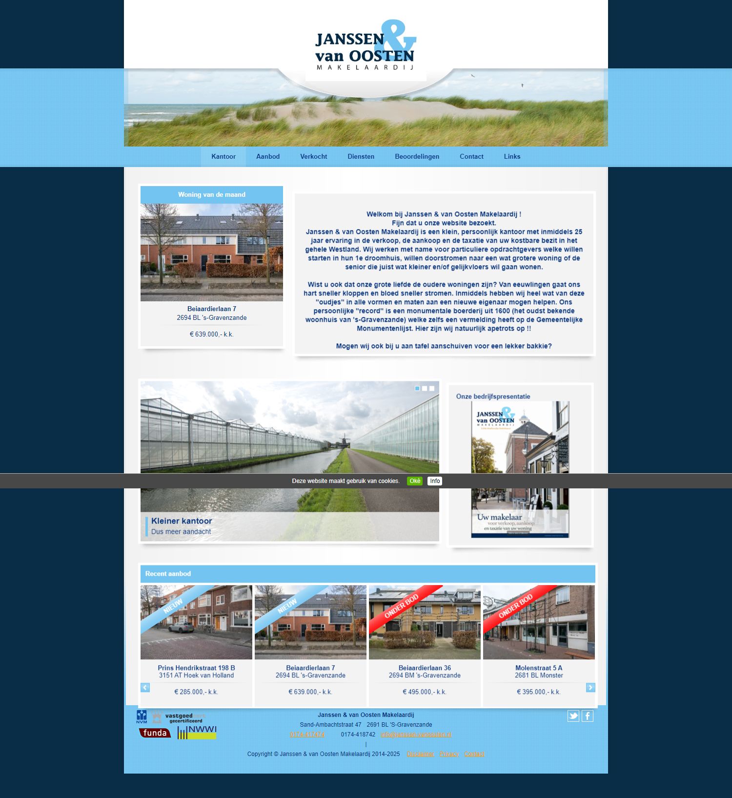 Screenshot van de website van www.janssen-vanoosten.nl