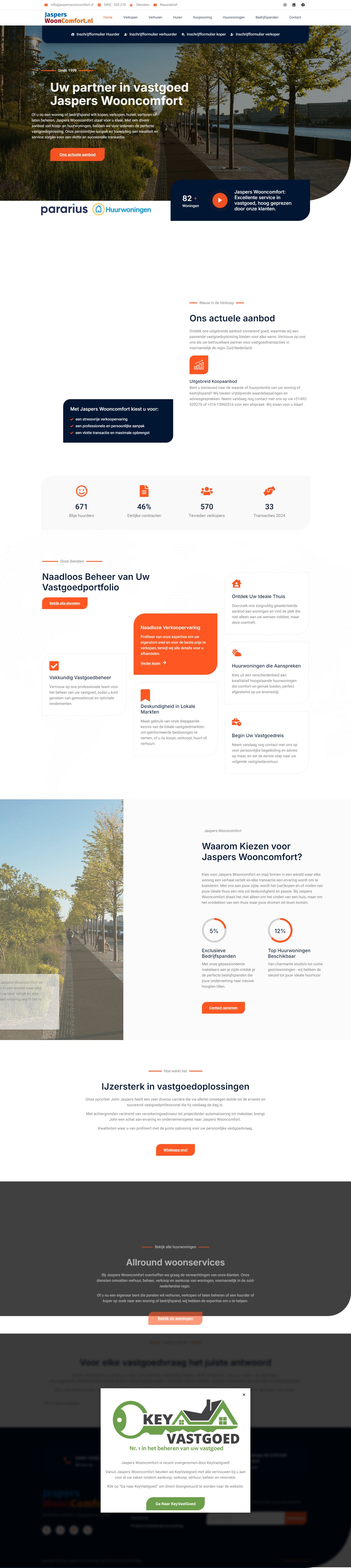 Screenshot der Website von www.jasperswooncomfort.nl
