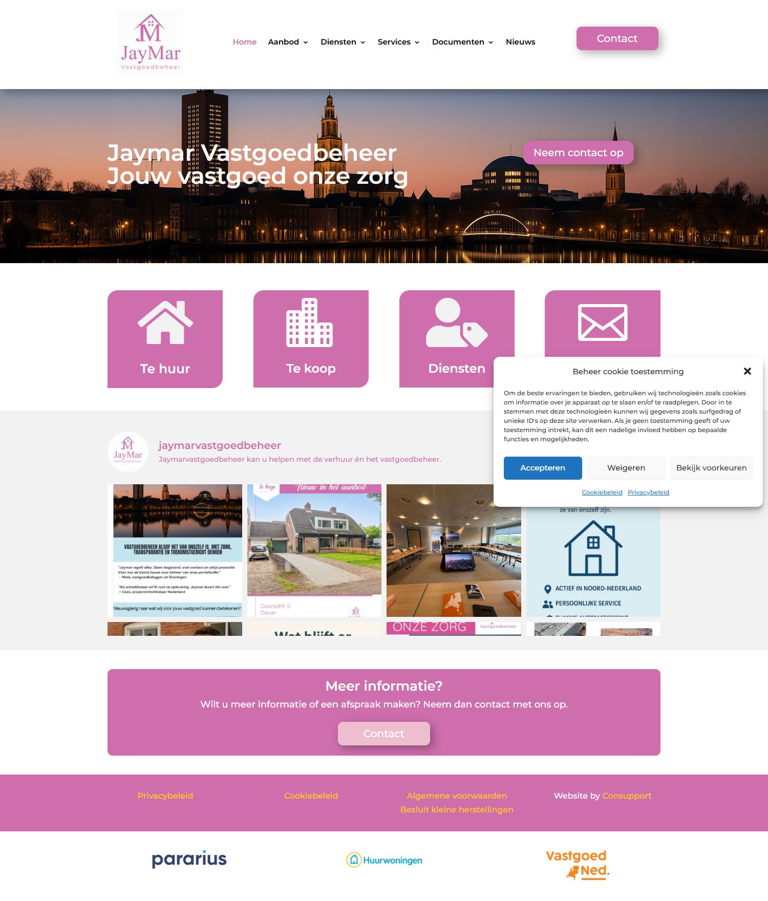 Screenshot of the website of www.jaymarvastgoedbeheer.nl