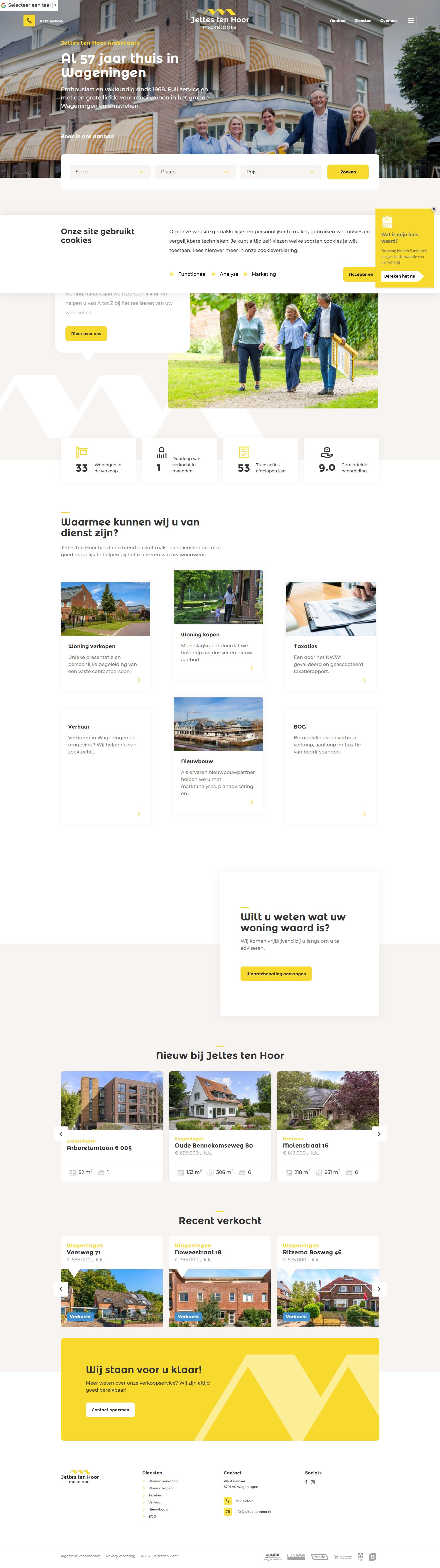 Screenshot of the website of www.jeltes-tenhoor.nl