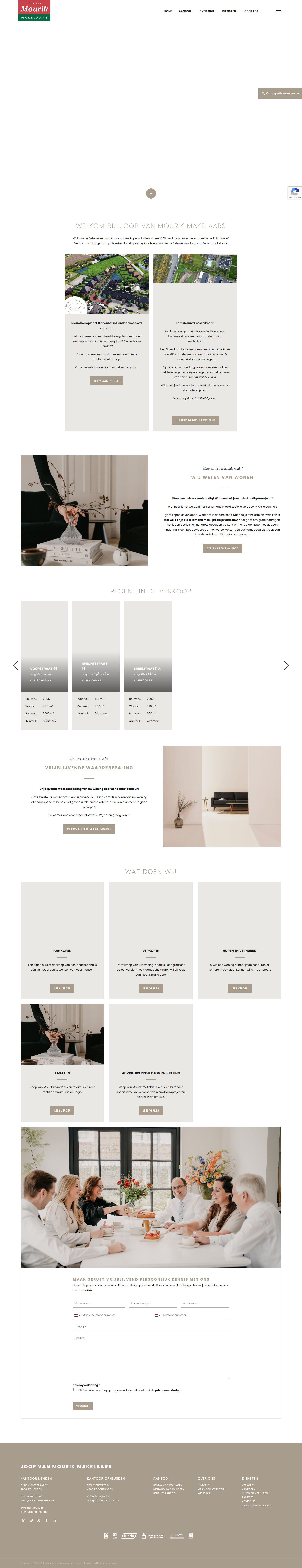 Screenshot van de website van www.joopvanmourik.nl