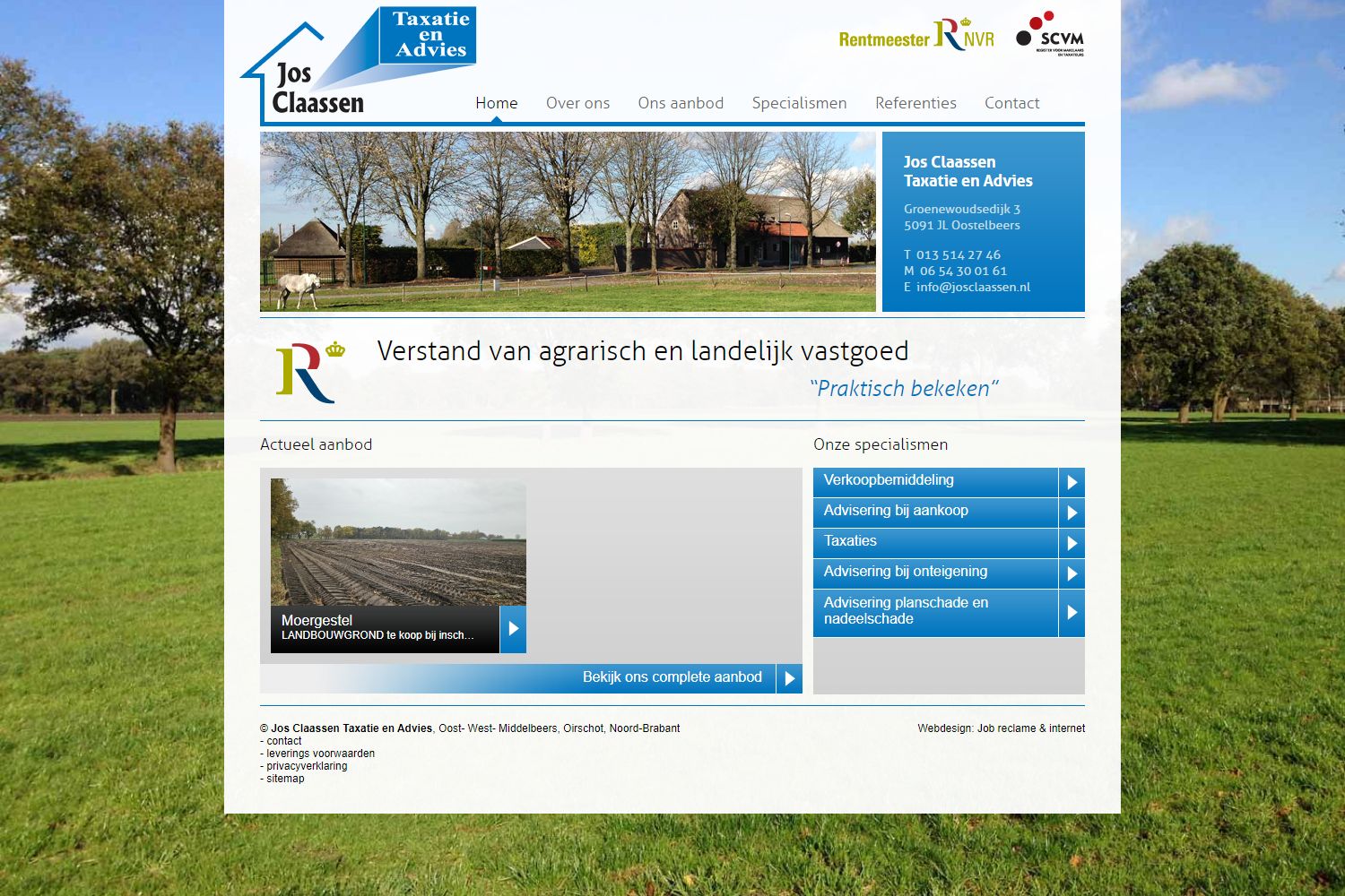 Screenshot van de website van www.josclaassen.nl