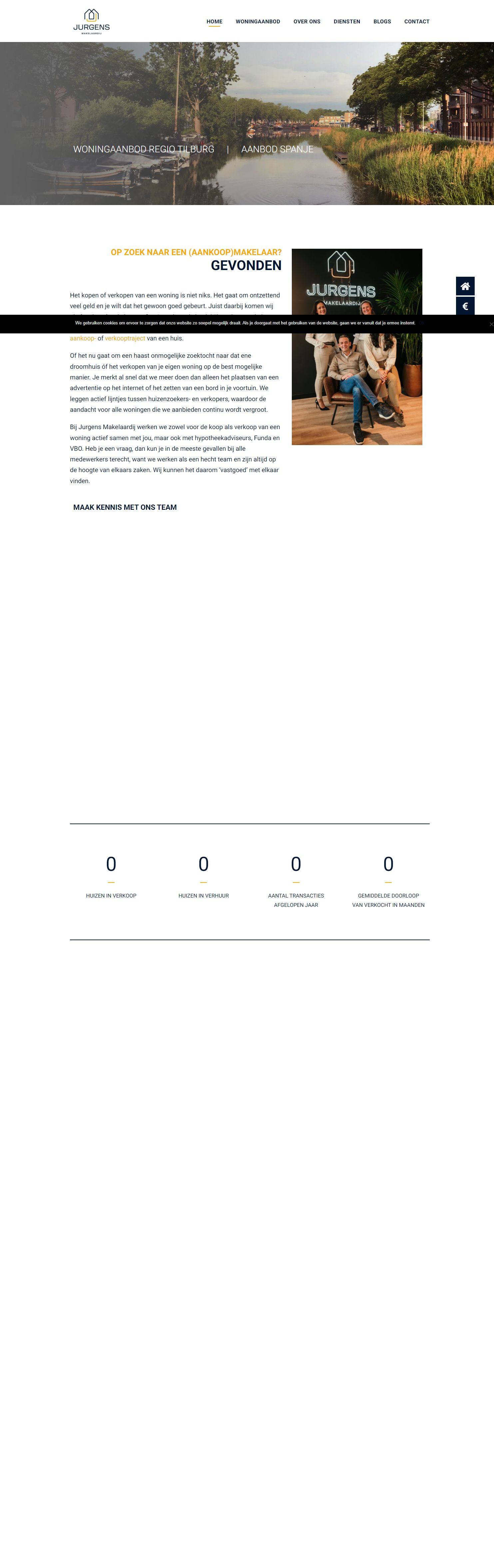 Screenshot van de website van www.jurgensmakelaardij.nl