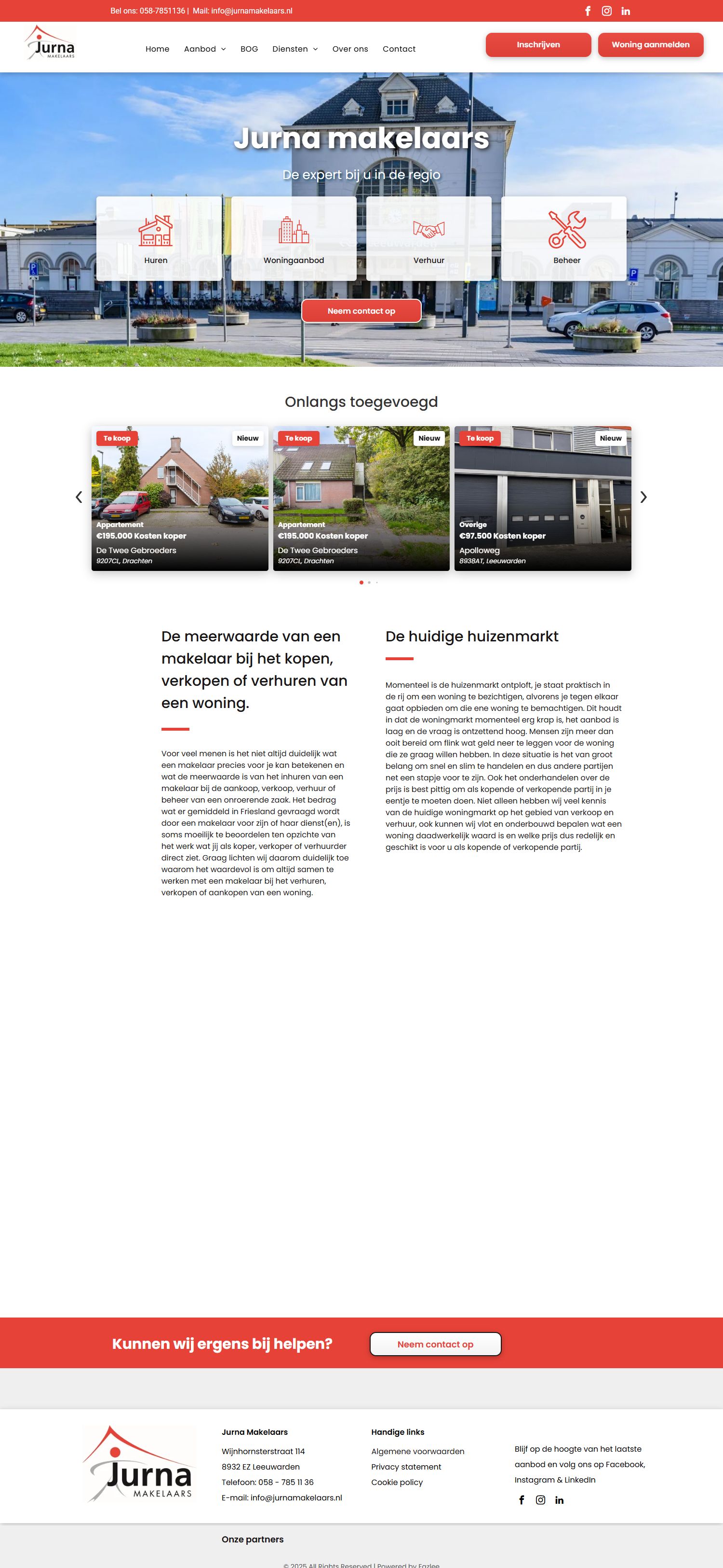 Capture d'écran du site web de www.jurnamakelaars.nl