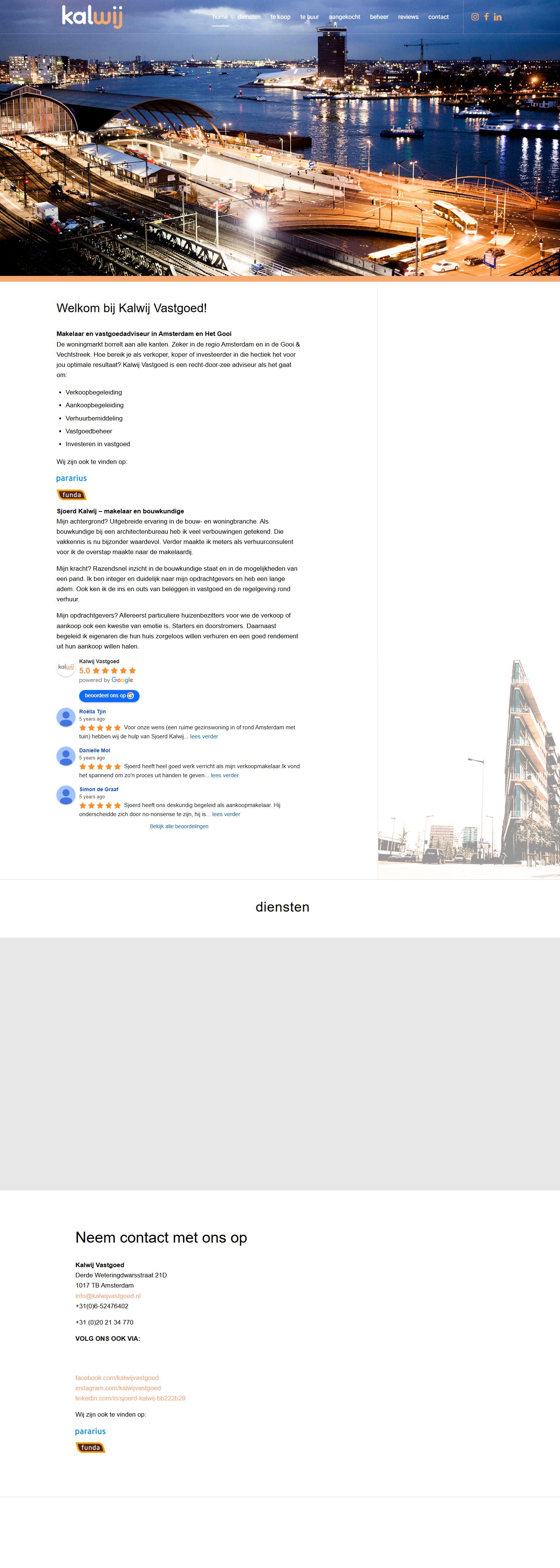 Screenshot of the website of www.kalwijvastgoed.nl