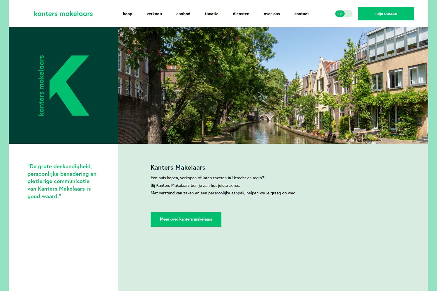 Screenshot van de website van www.kantersmakelaars.nl