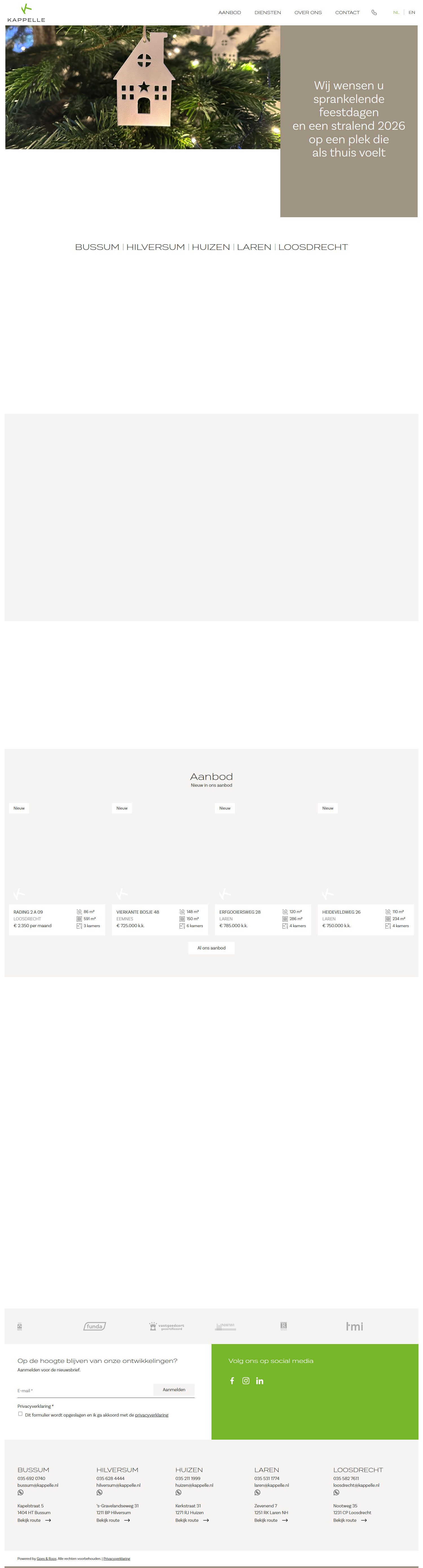 Screenshot van de website van kappelle.nl