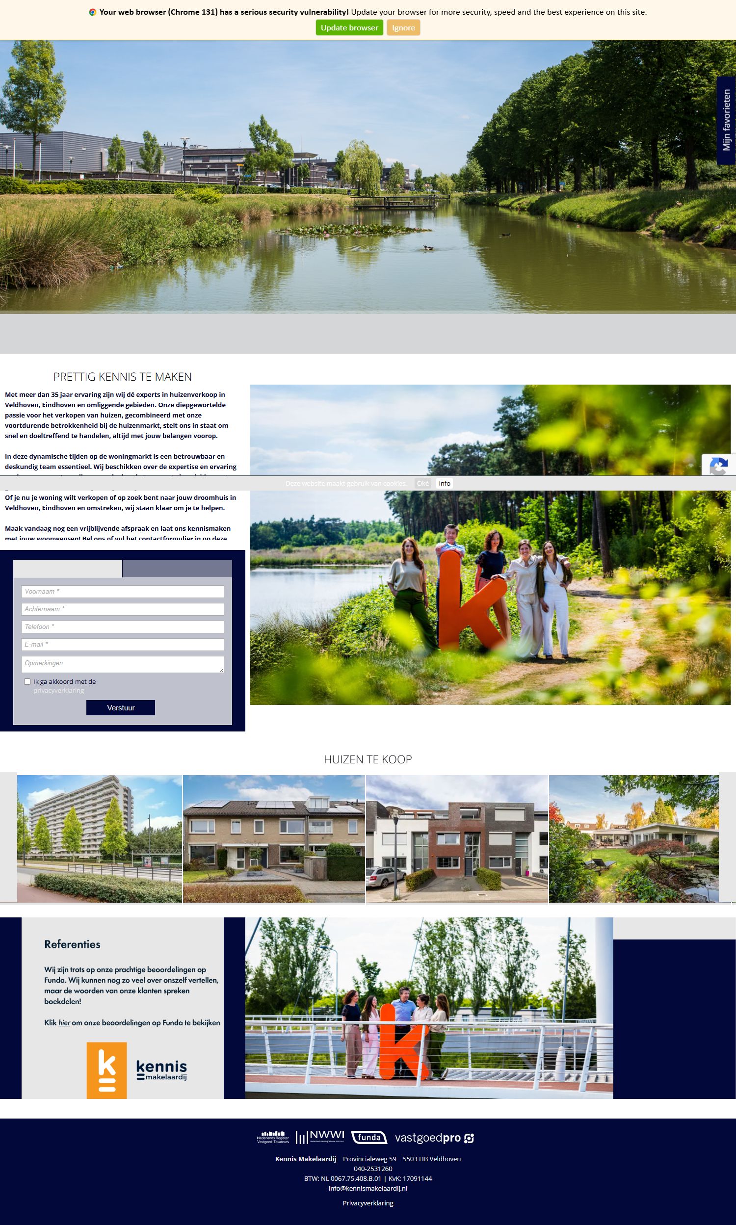 Capture d'écran du site web de www.kennismakelaardij.nl