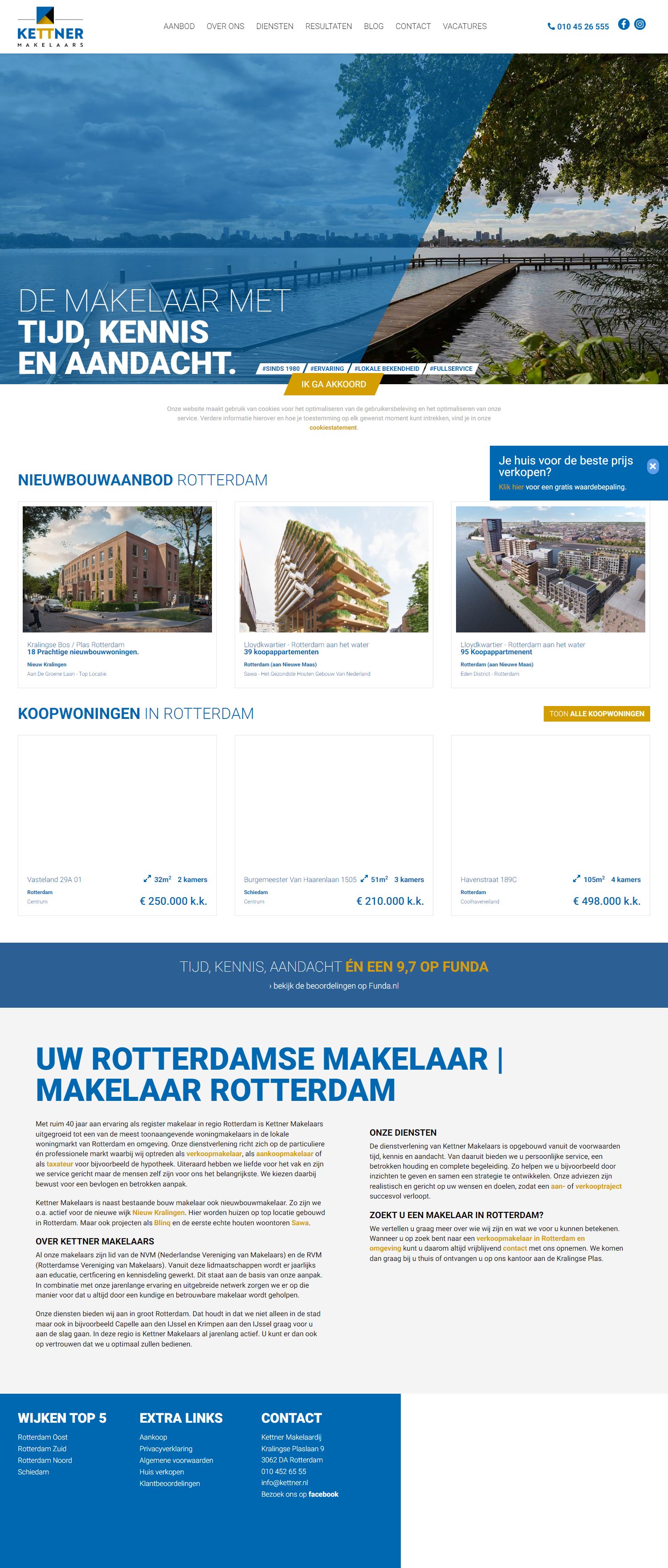 Screenshot van de website van www.kettner.nl