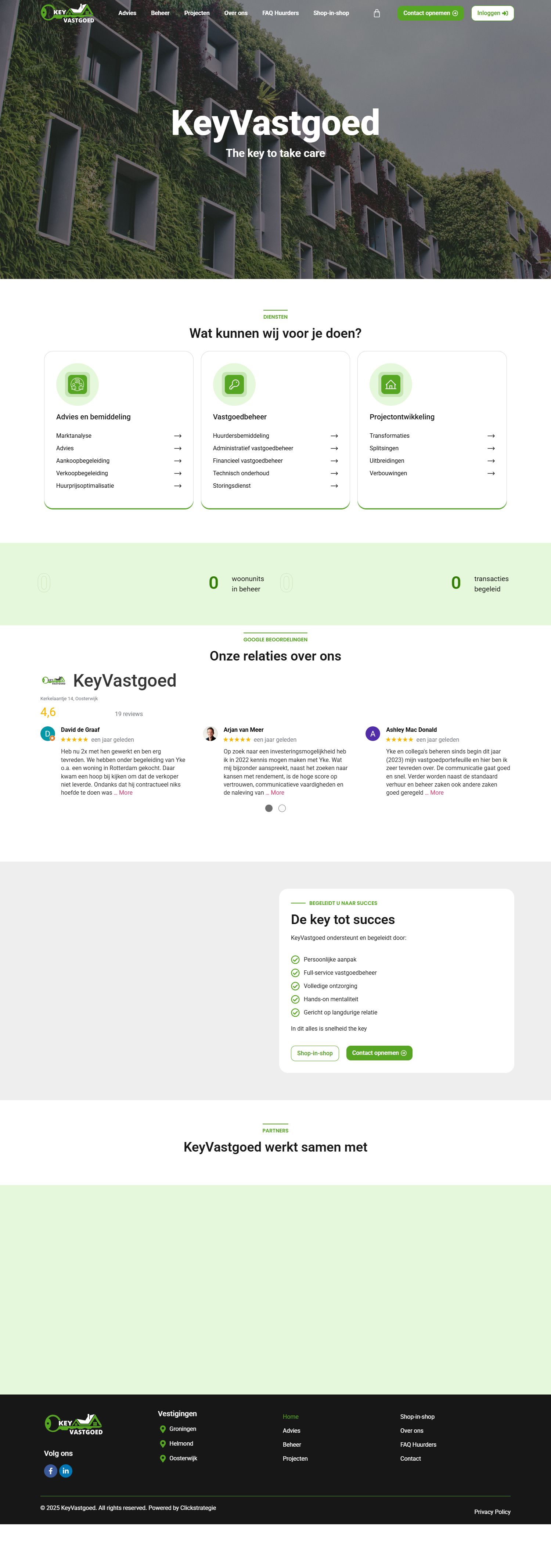 Screenshot of the website of www.keyvastgoed.nl