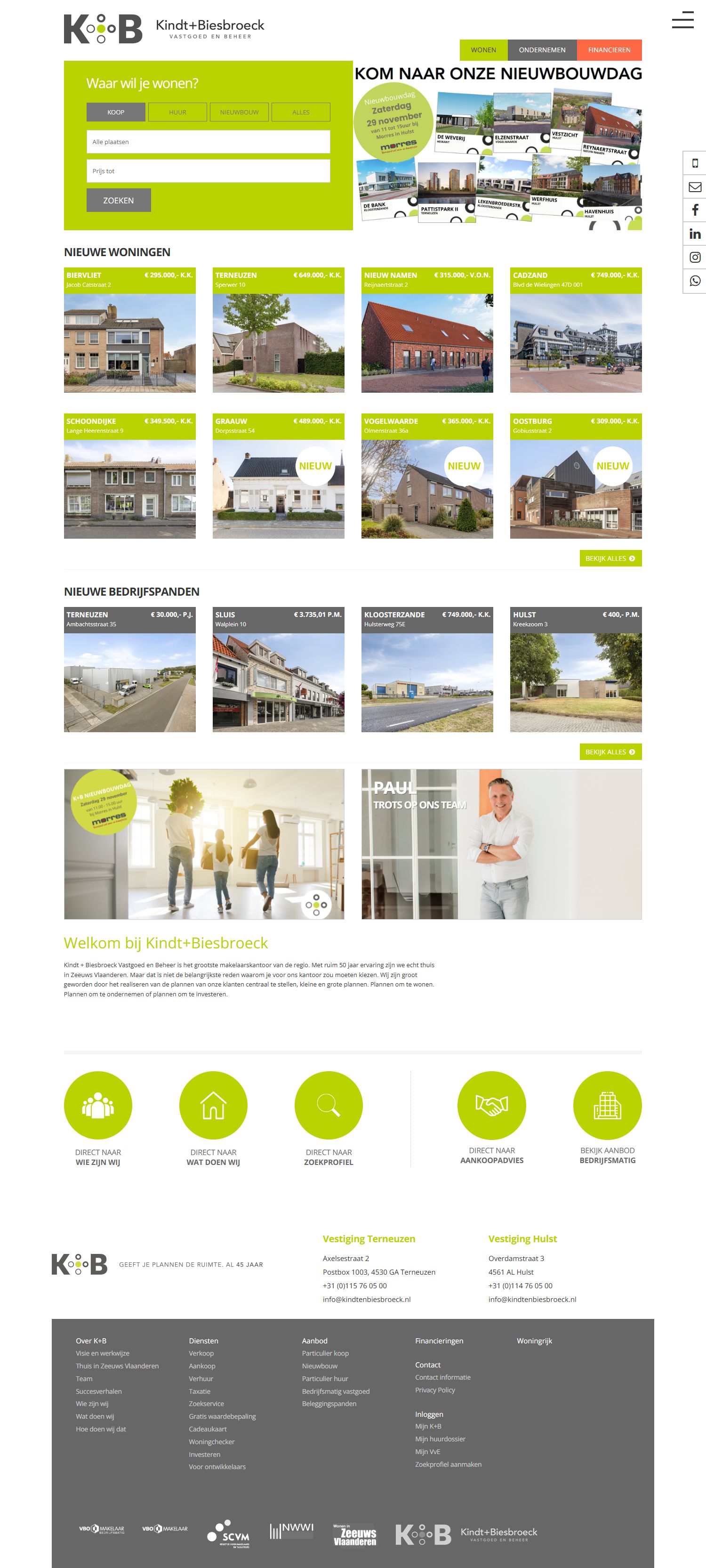 Capture d'écran du site web de www.kindtenbiesbroeck.nl