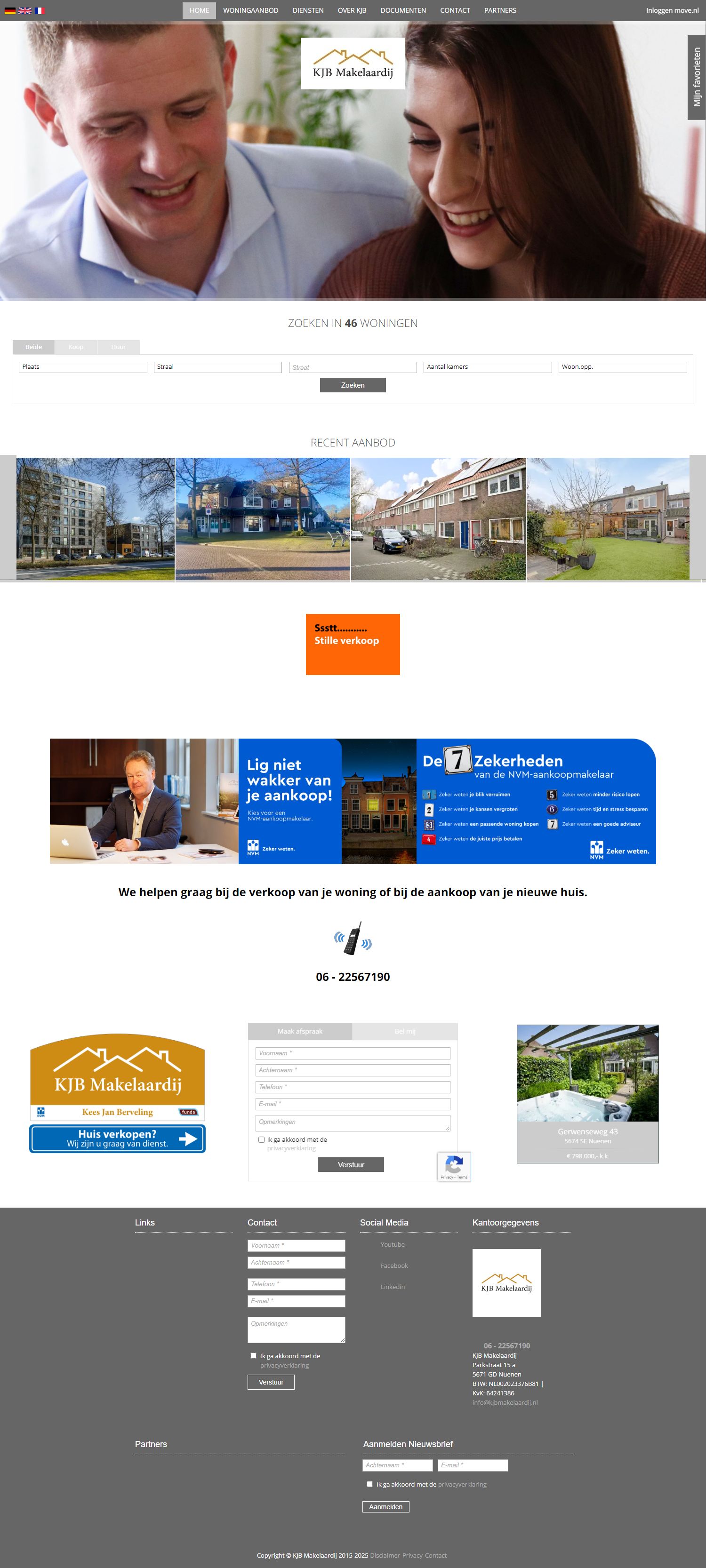 Screenshot van de website van www.kjbmakelaardij.nl