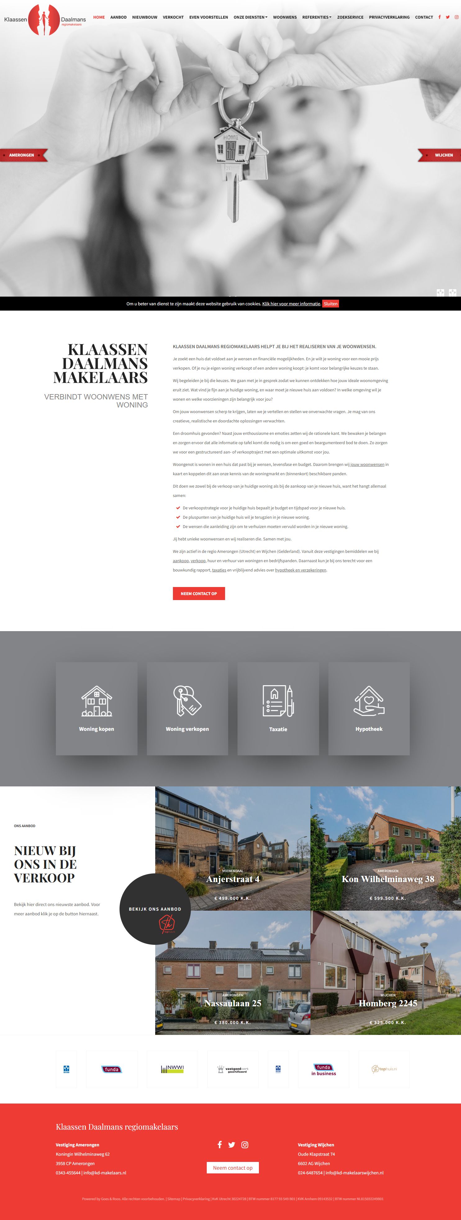 Screenshot van de website van www.kd-makelaars.nl