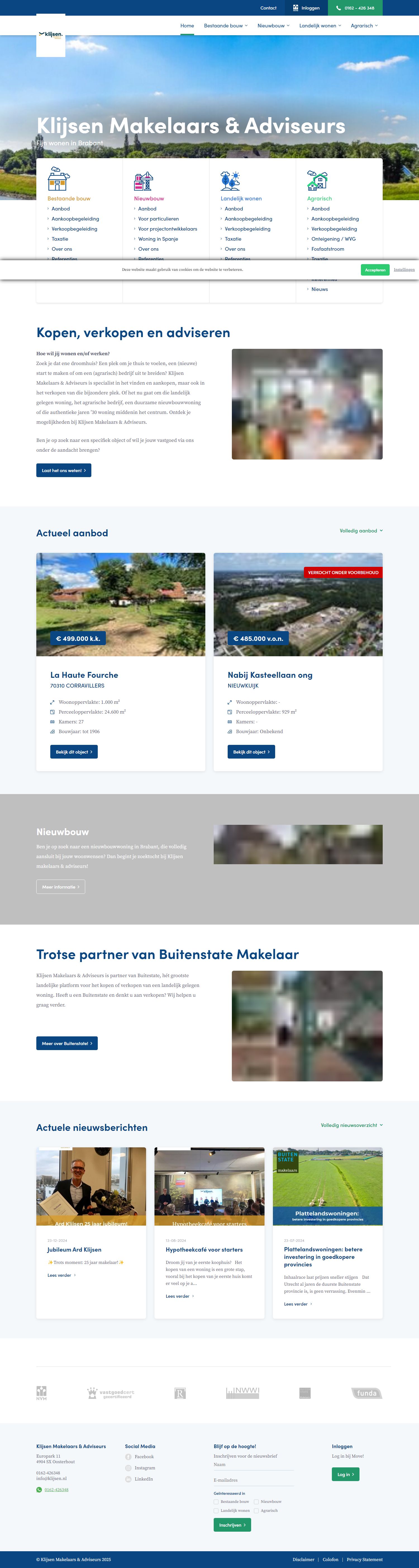 Screenshot van de website van www.klijsen.nl