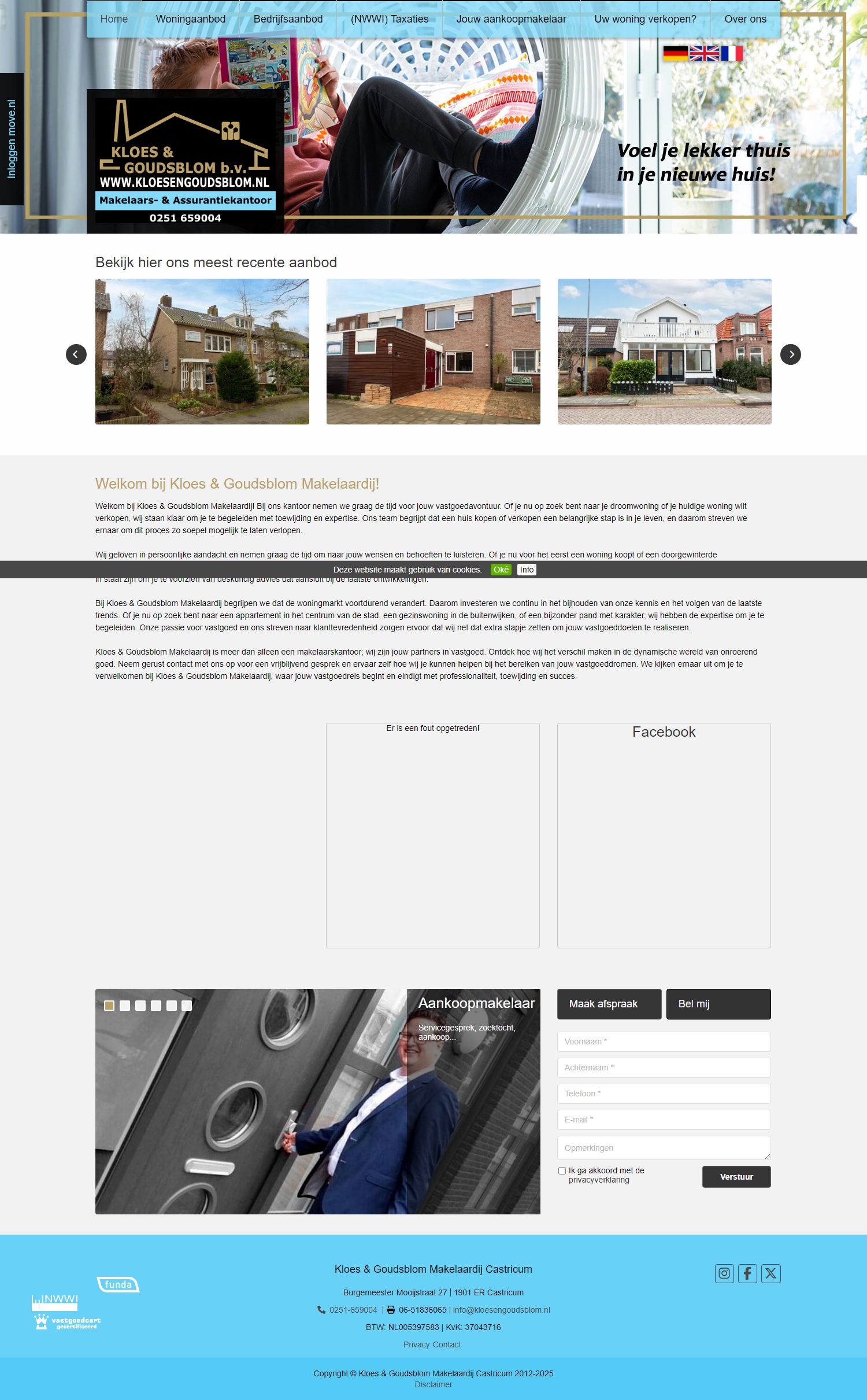 Screenshot van de website van www.kloesengoudsblom.nl