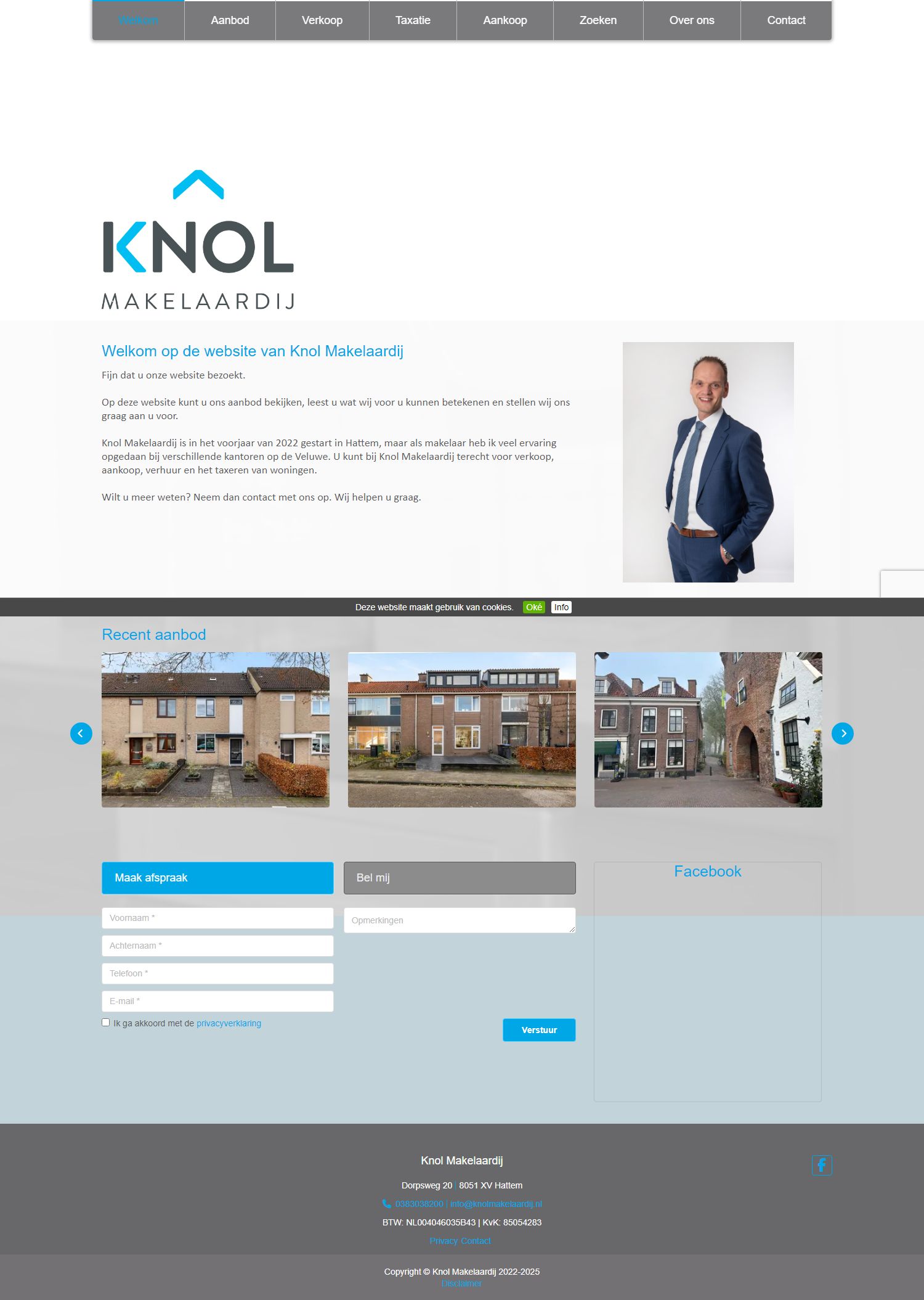 Screenshot van de website van www.knolmakelaardij.nl