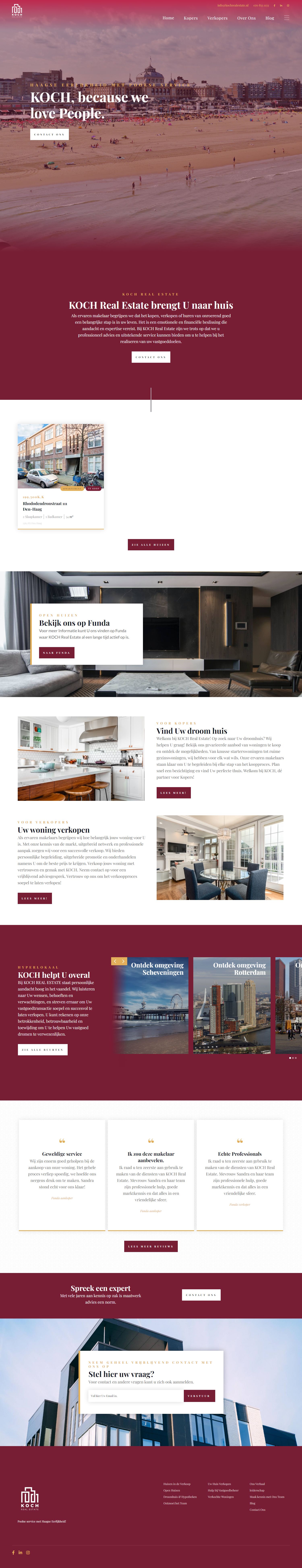 Screenshot van de website van www.kochrealestate.nl