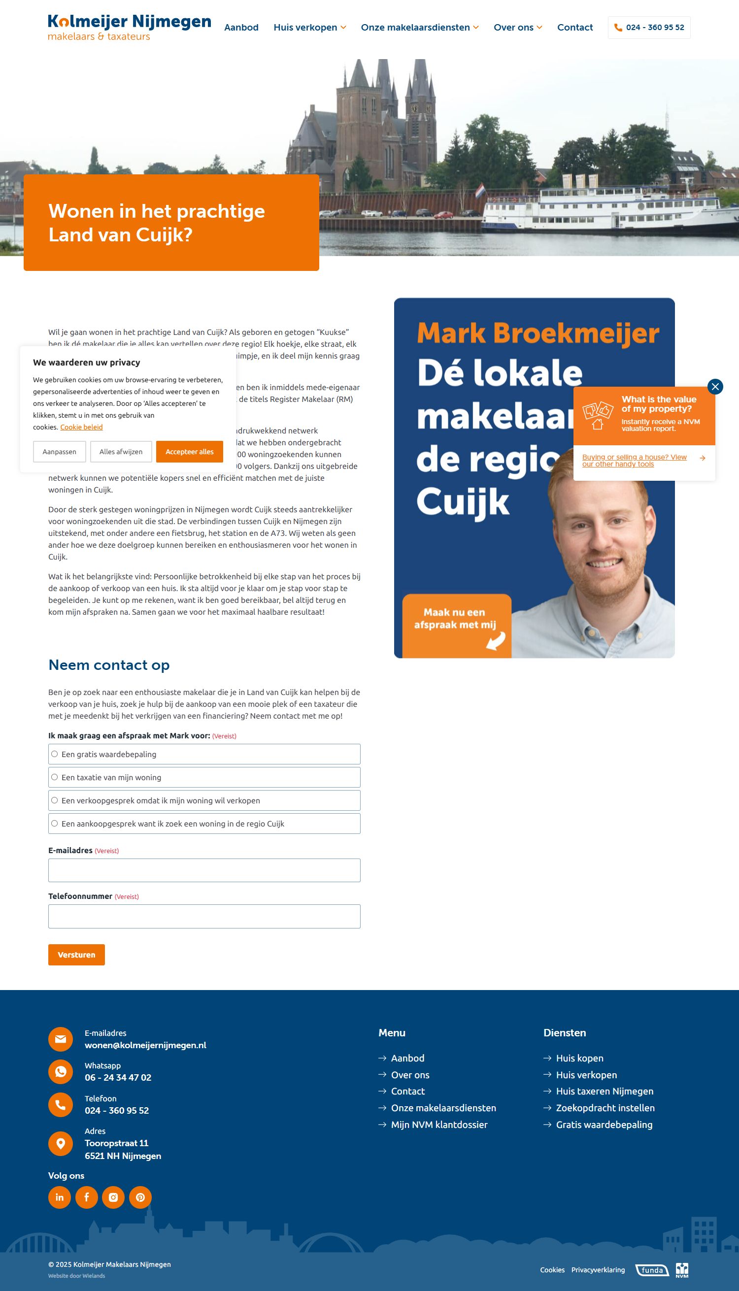 Screenshot of the website of kolmeijercuijk.nl