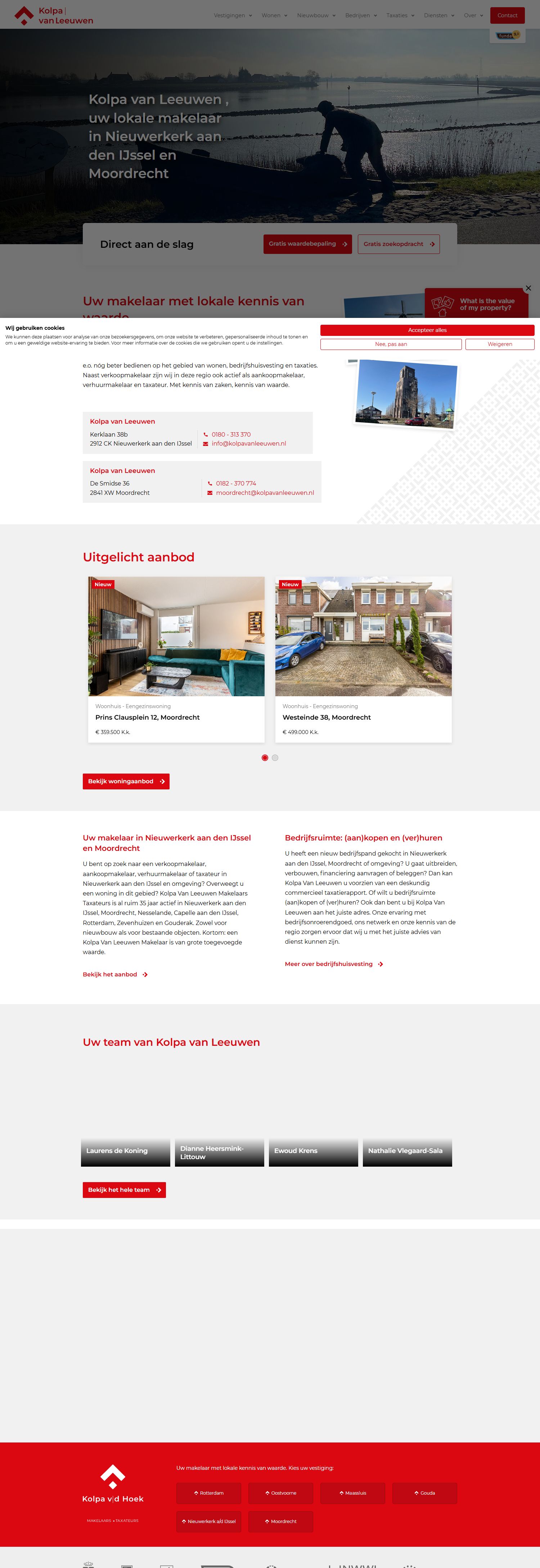 Capture d'écran du site web de www.kolpavanleeuwen.nl