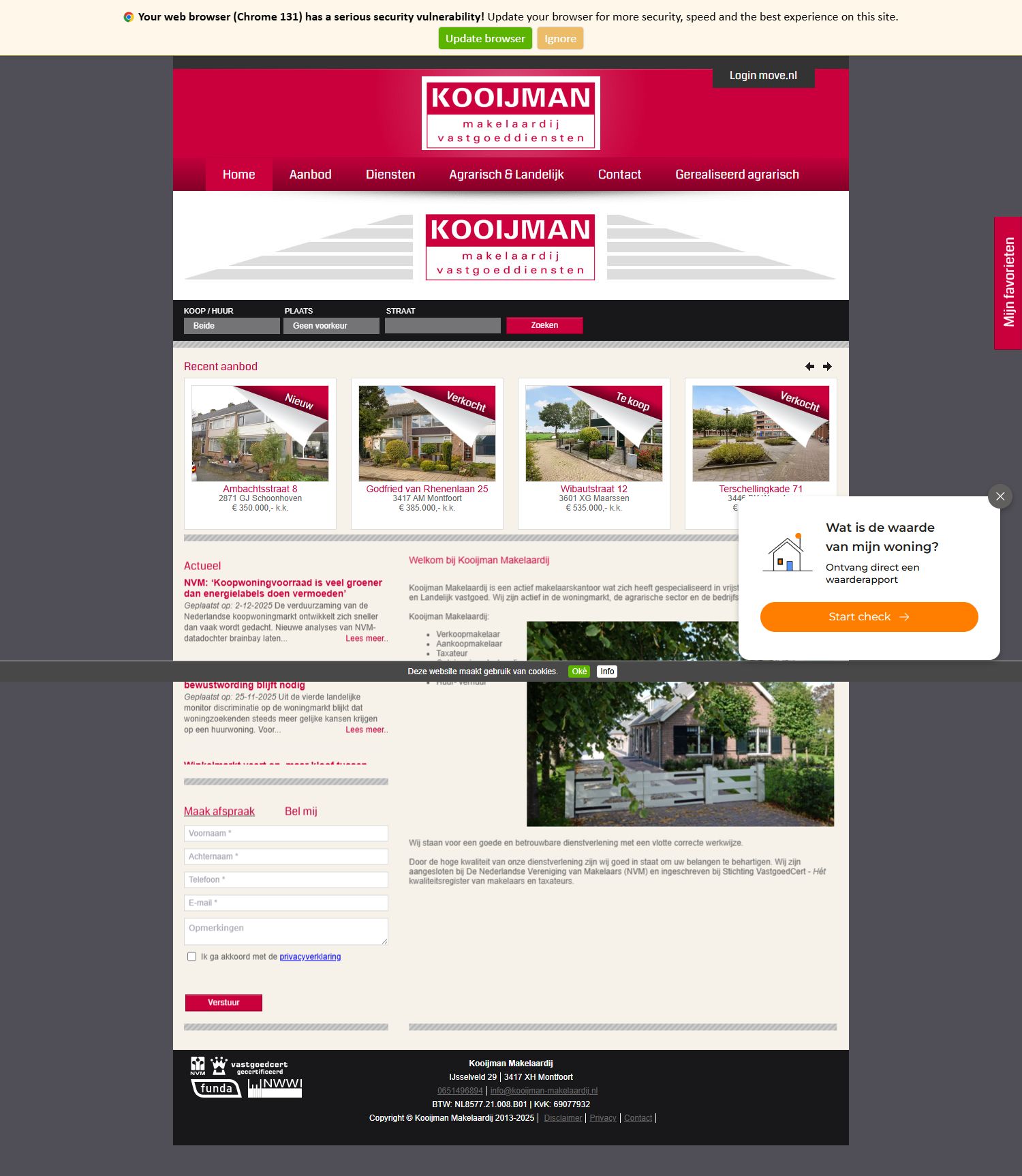 Screenshot of the website of www.kooijman-makelaardij.nl