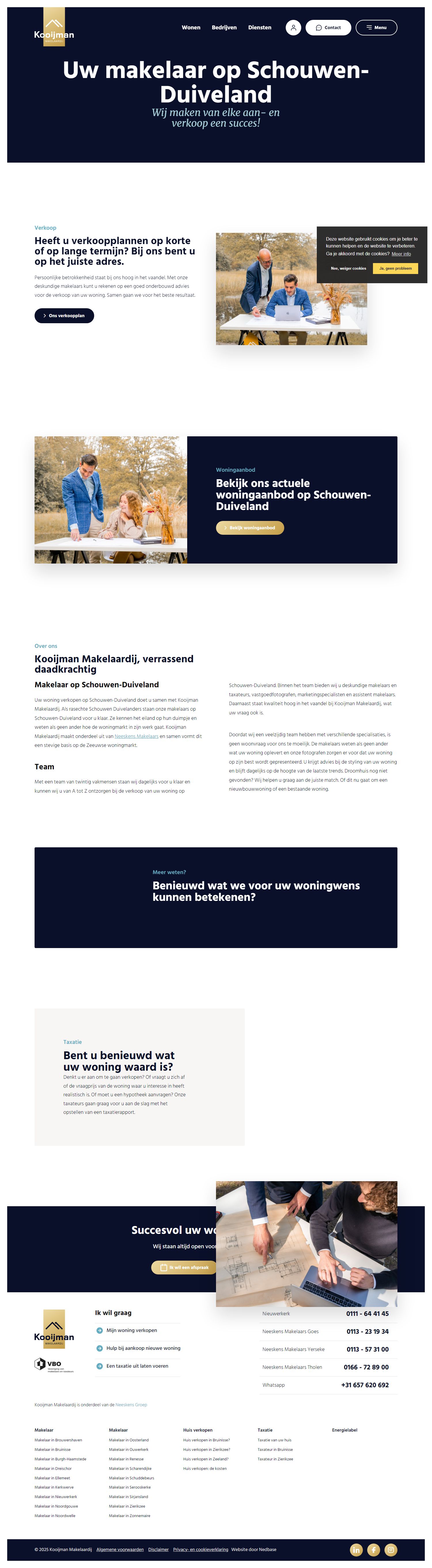 Screenshot van de website van www.kooijmanmakelaardij.nl