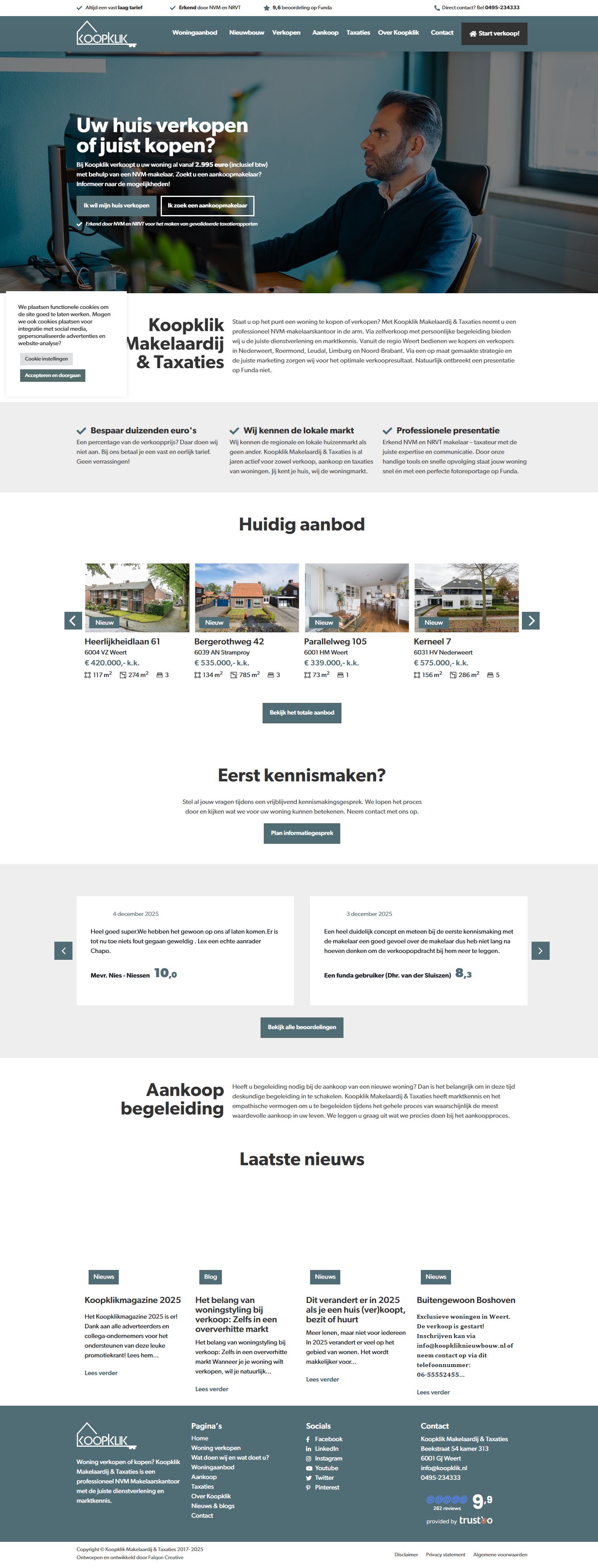 Screenshot of the website of www.koopklik.nl