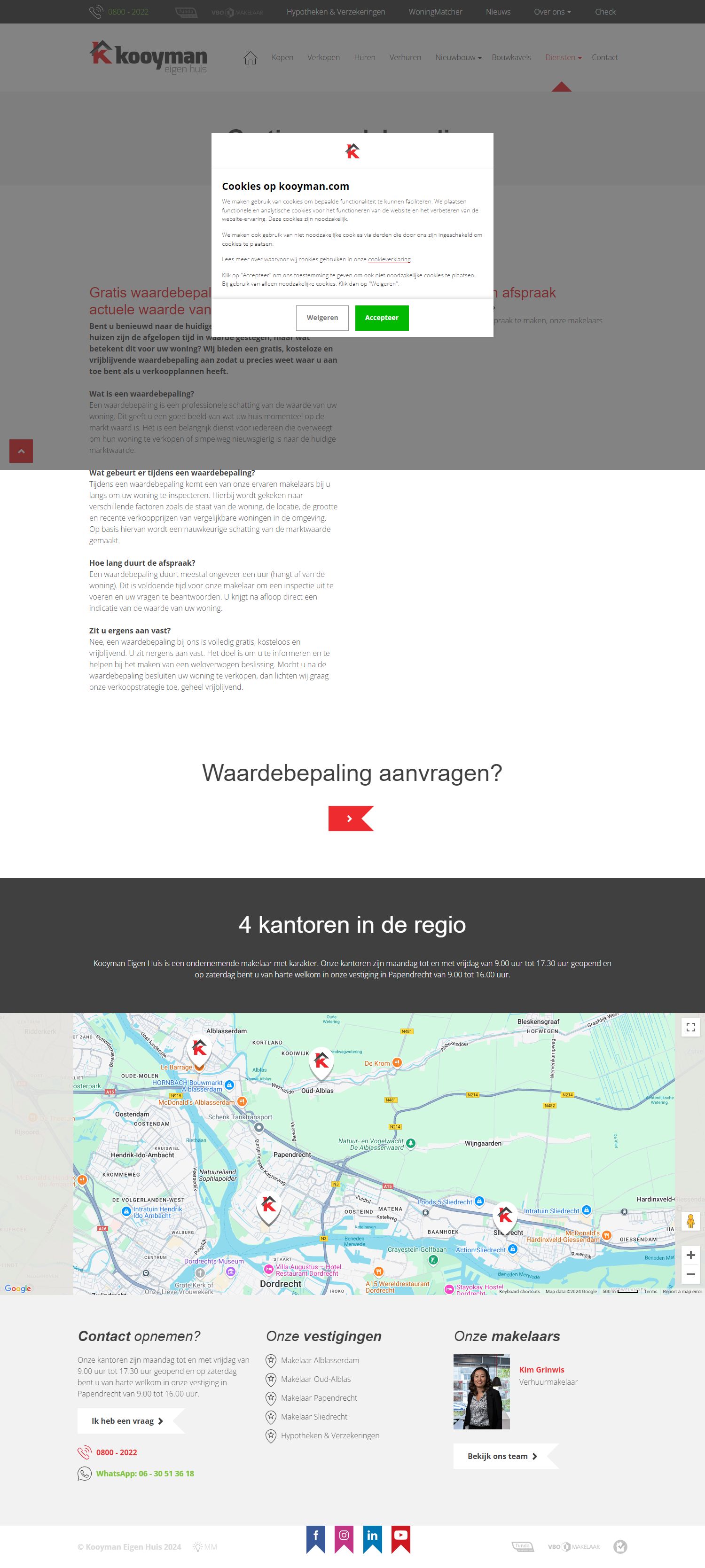 Screenshot van de website van www.kooyman.com