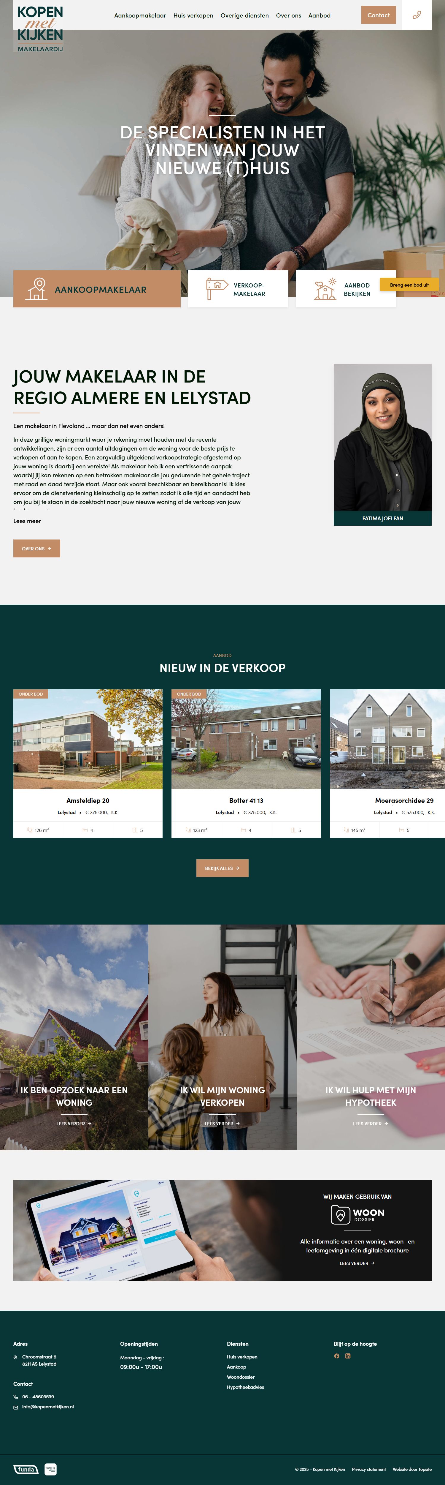 Screenshot of the website of www.kopenmetkijken.nl